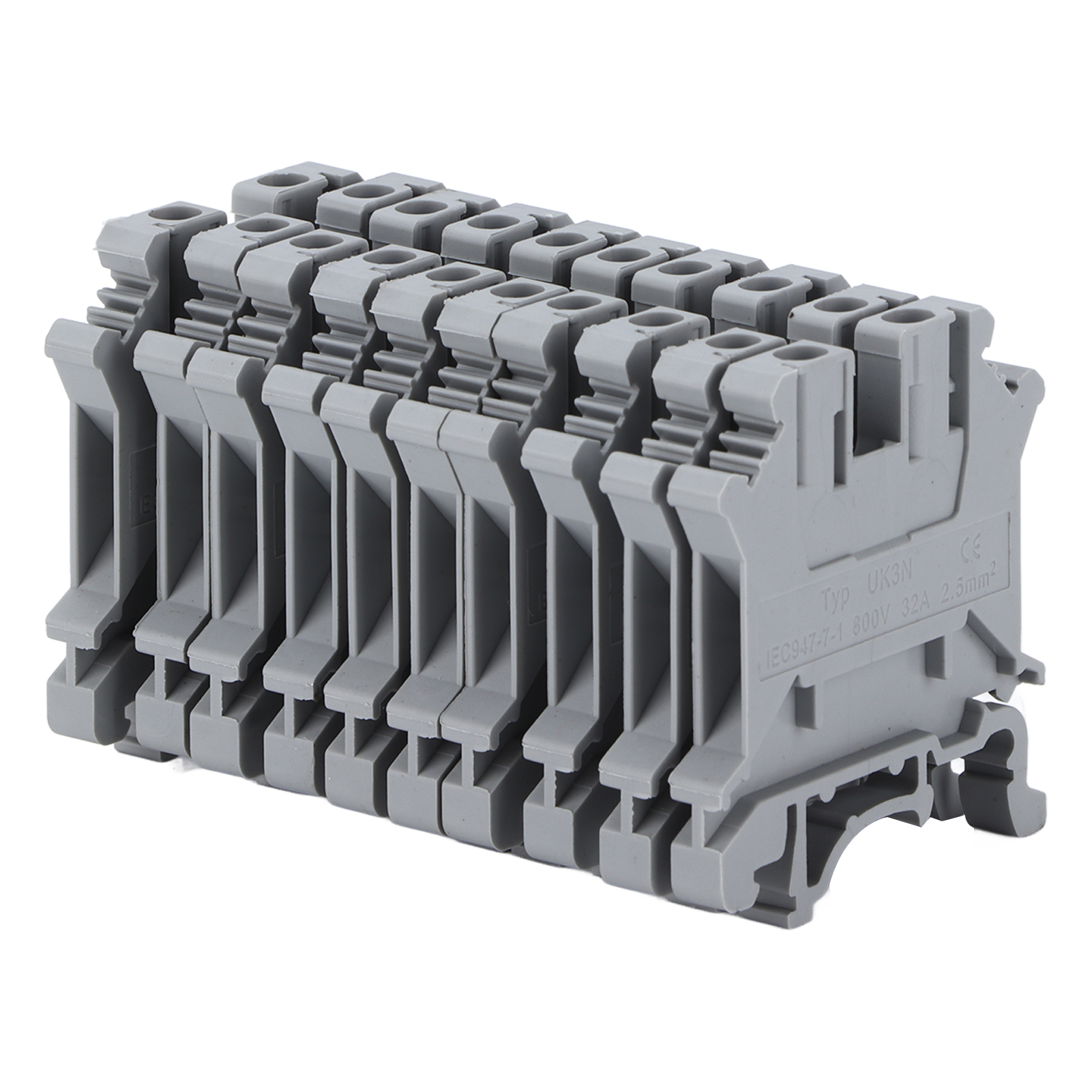 Packung Mit 100 Din-schienen-schraubklemmen, Kupfer, 800 V 32 A, Typ Uk-3n, Kombinationsanschluss