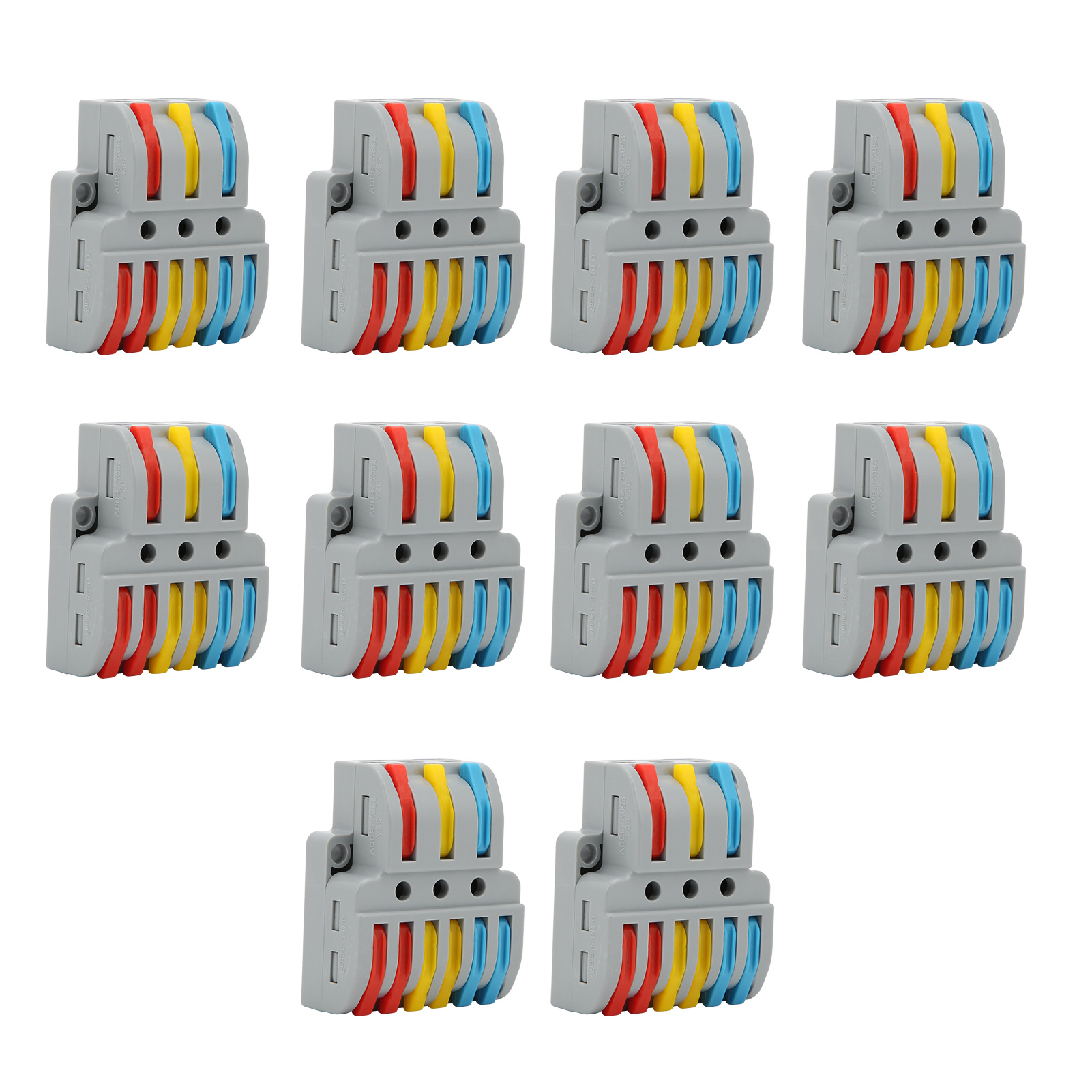 10-teiliger Elektrischer Schnellverbinder, 3-eingangs-6-ausgangs-anschlussblock, Mehrfarbiger Kabelverbinder Lt-633