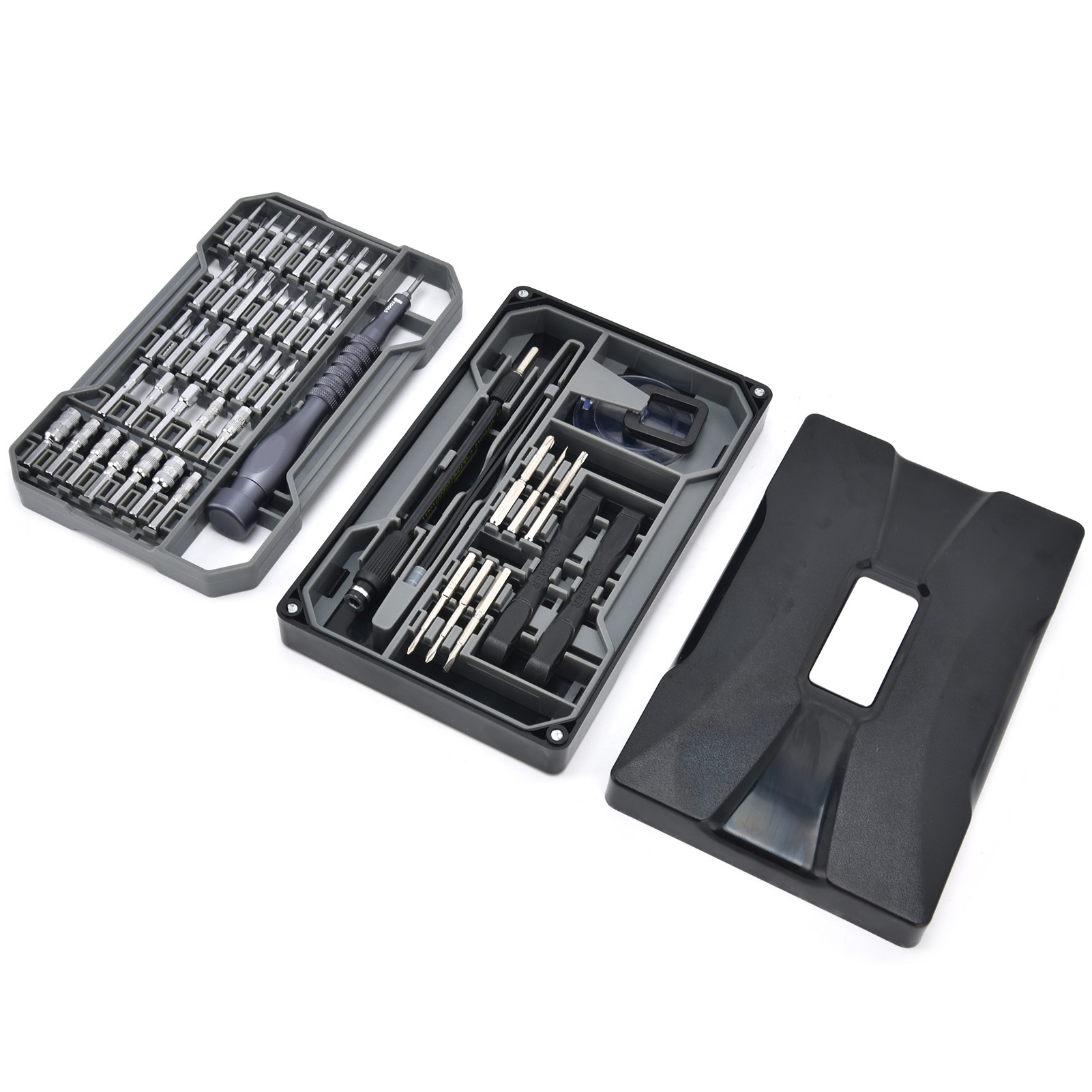 73-teiliges Magnetisches Präzisionsschraubendreher-set, 4 X 28 Mm, Matt Verchromt, Lange Bits, Reduzierter Durchmesser, Jm-8172