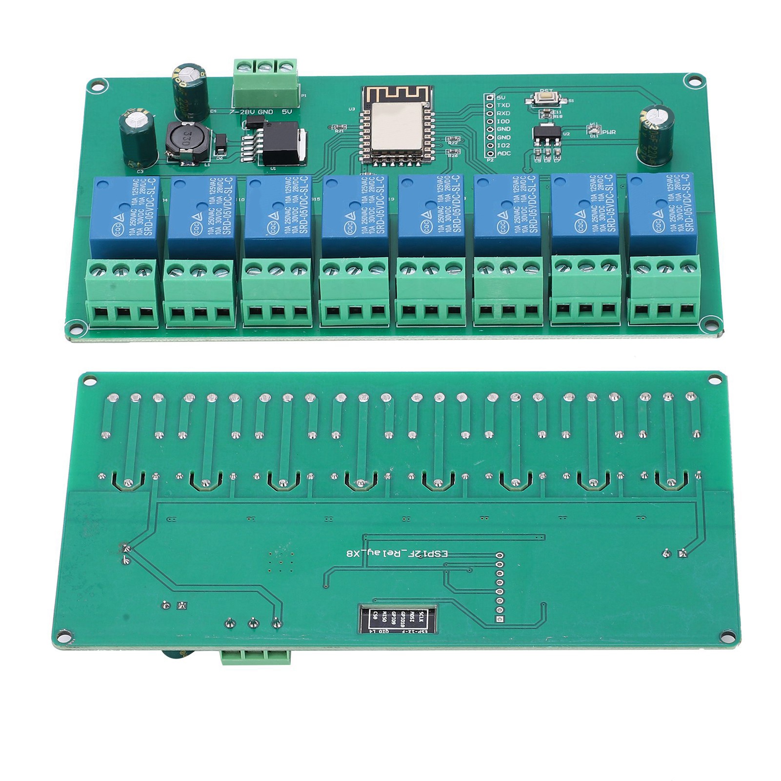 Esp8266 8-kanal-wlan-relaismodul-entwicklungsboard Für Drahtlose Steuerung Dc 7-28v / 5v