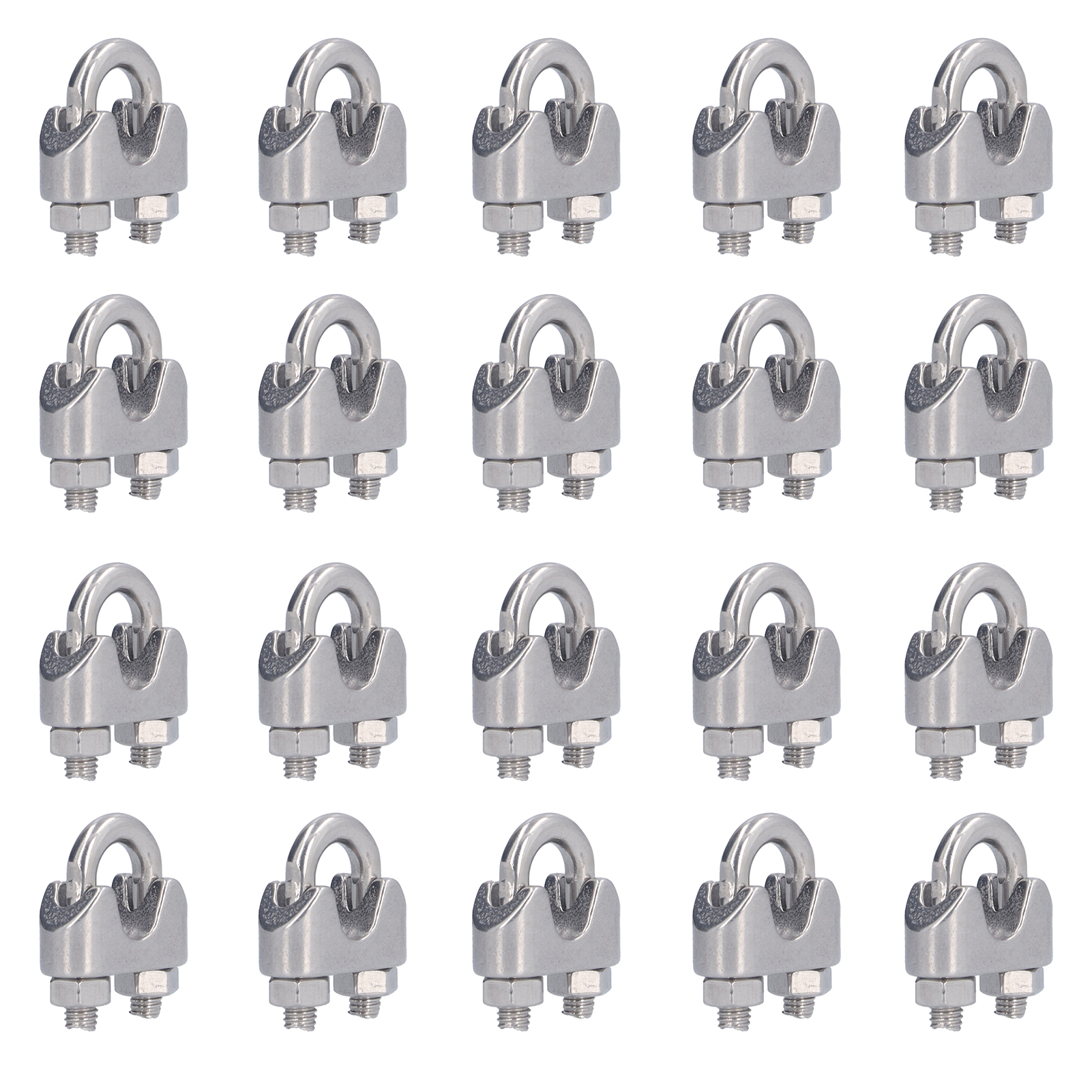 Packung Mit 20 Edelstahl-kabelklemmen, M6 (6 Mm) Kabelklemmen Zum Befestigen Und Sichern