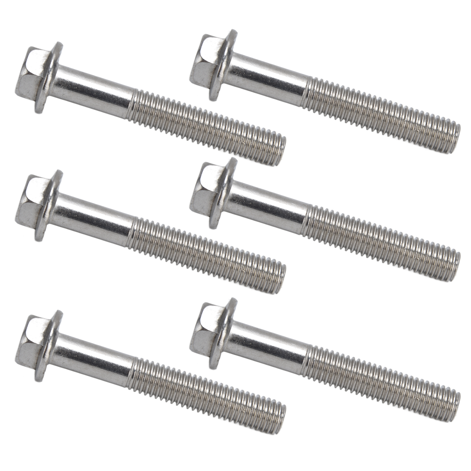 Packung Mit 20 Sechskantschrauben Mit M10x1,5-bit, Edelstahl A2-70, Bundschraube Und Unterlegscheibe Din 6921, Länge 65 Mm