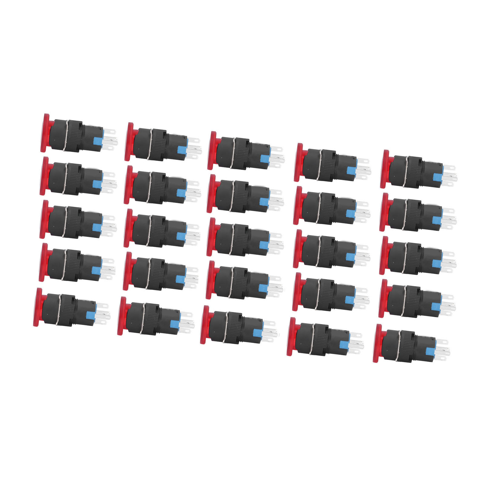Beleuchteter 16-mm-pilz-drucktaster Mit Selbstverriegelung, Dc 24 V – 25er-packung Mit Kontrollleuchte