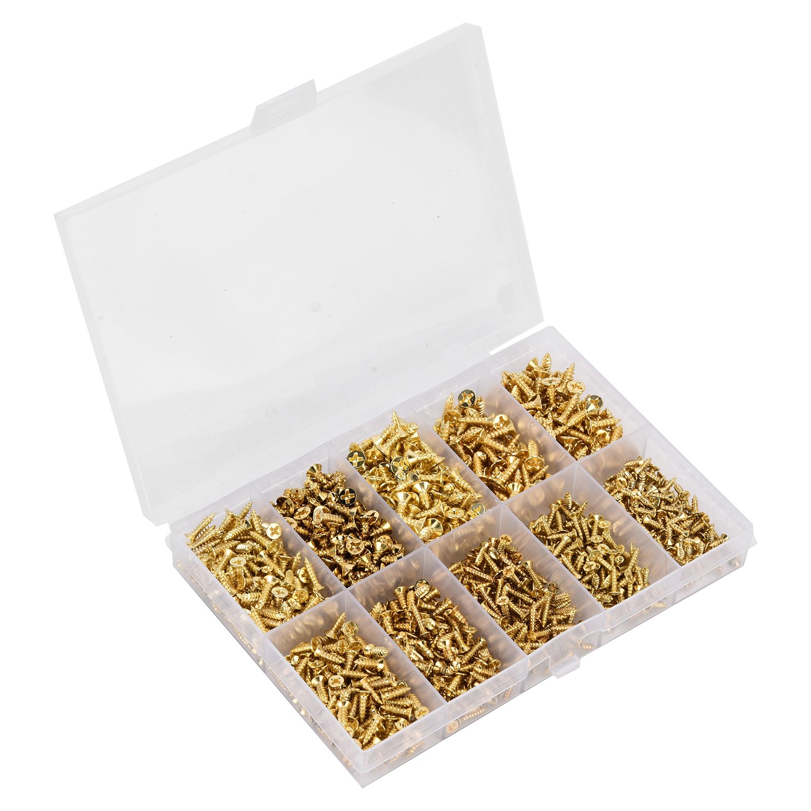 Packung Mit 1080 Selbstschneidenden Schrauben Mit Senkkopf (kreuzschlitz) Aus Stahl, Sortiment M2, M2,5, M3