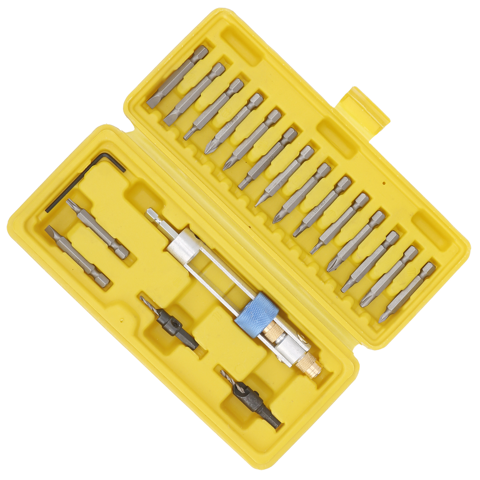 Schnellwechsel-schraubendreher-set Aus Stahl Mit Kreuzschlitz-/schlitzbits Und Senkbohrern. Werkzeugset.