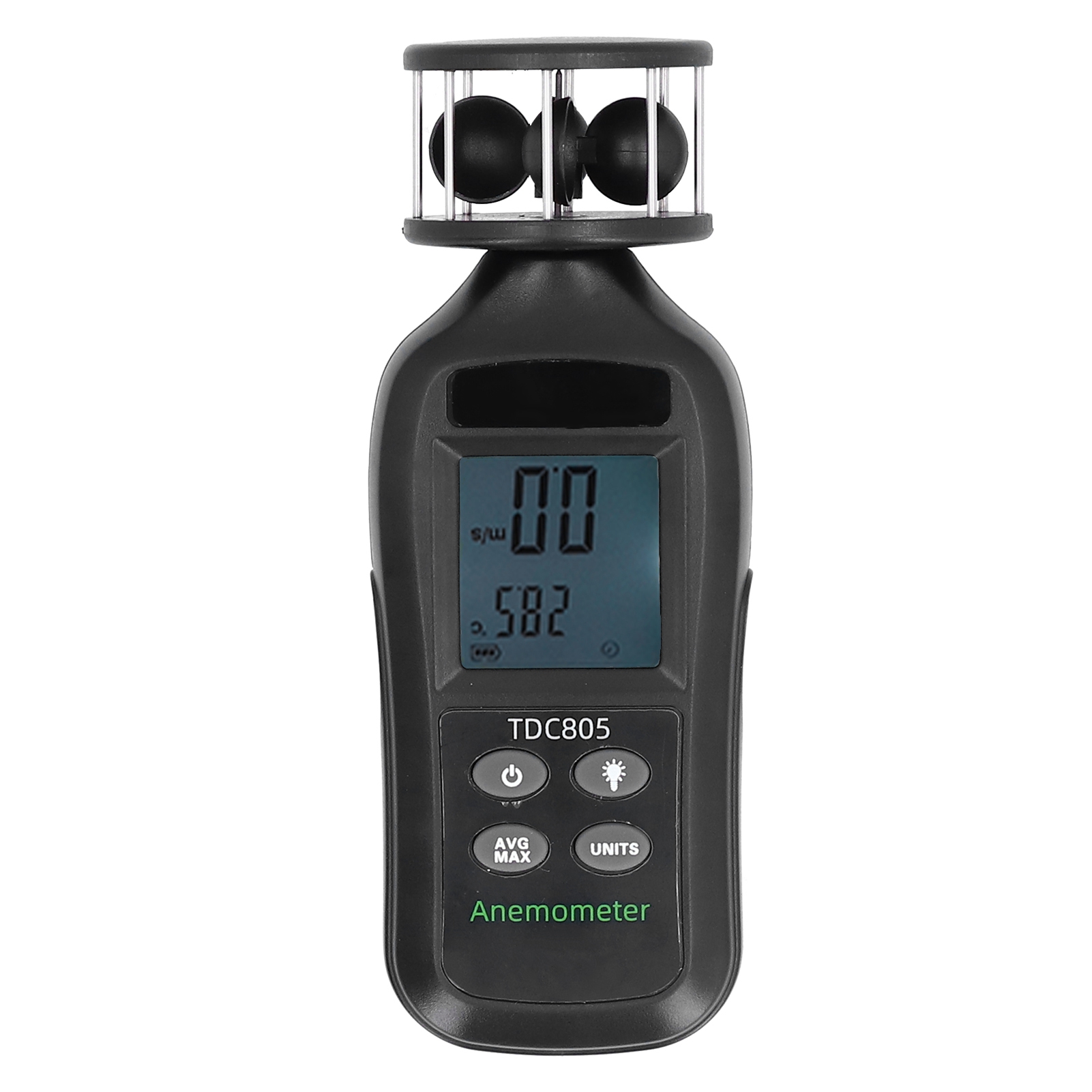 Tragbares Digitales Anemometer Mit 3-schalen-turbine, Misst Windgeschwindigkeit, Temperatur Und Luftstrom