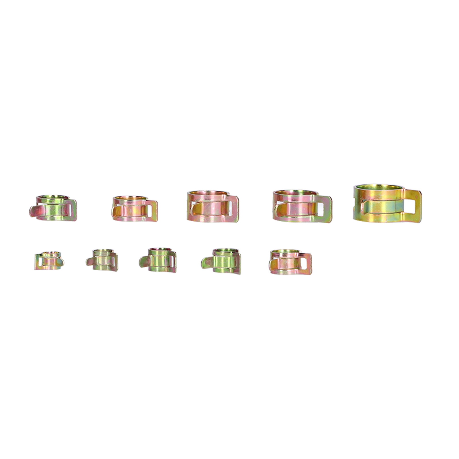 100-teiliges Set Verzinkter Stahlschlauchschellen, Verstellbare Elastische Schlauchschellen Nach Deutschem Standard, Set Fs090222