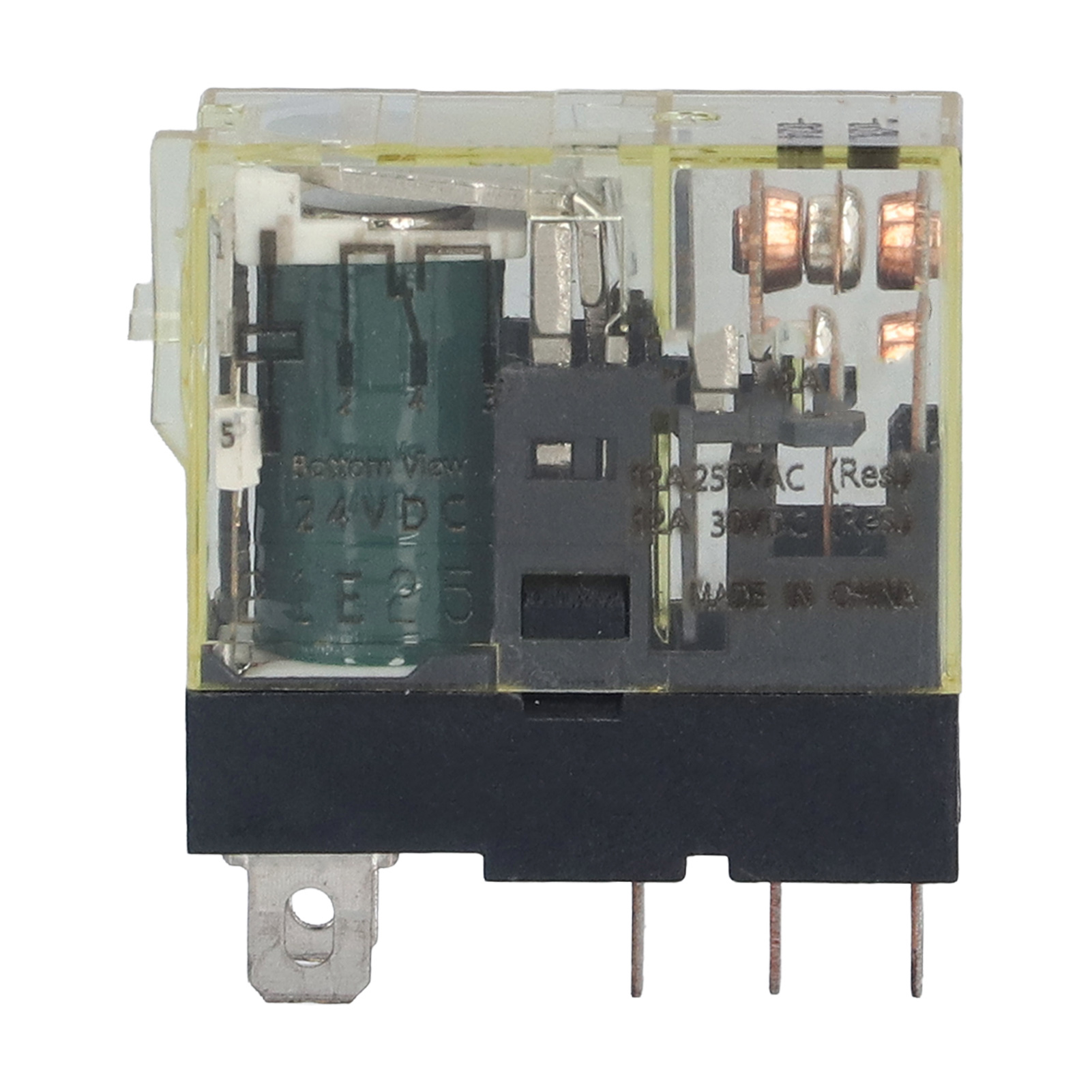Miniaturrelais, 10 Stück, Schlankes Elektronisches Bauteil, 1 Schließer (no), 1 Öffner (nc), Groß, 5 Pins, Dc 24 V, 12 A, Bem1scl