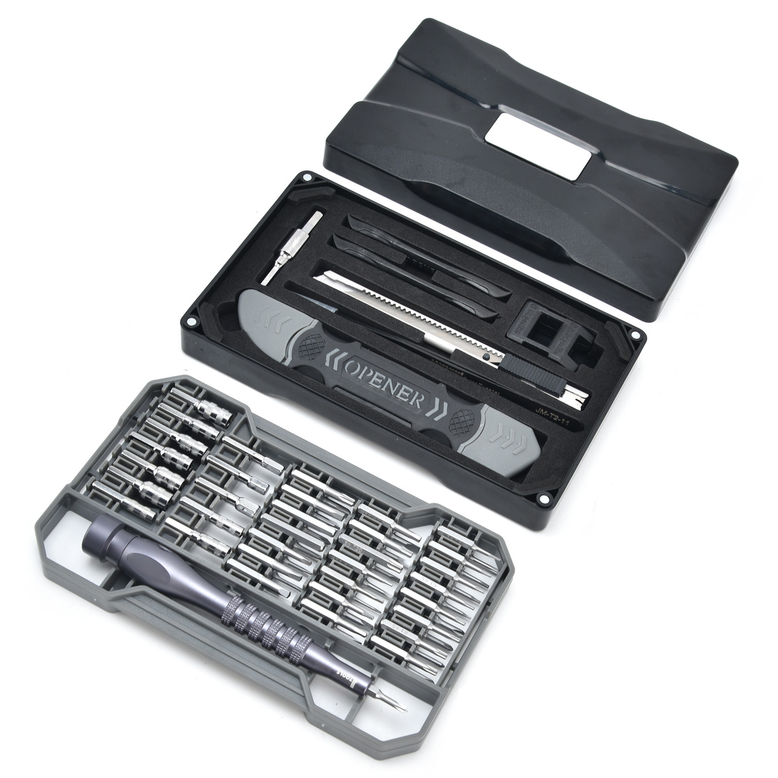 69-teiliges Magnetisches Präzisionsschraubendreher-set, 4 X 28 Mm, Matt Verchromt, Lange Bits Mit Reduziertem Durchmesser, Jm-8173