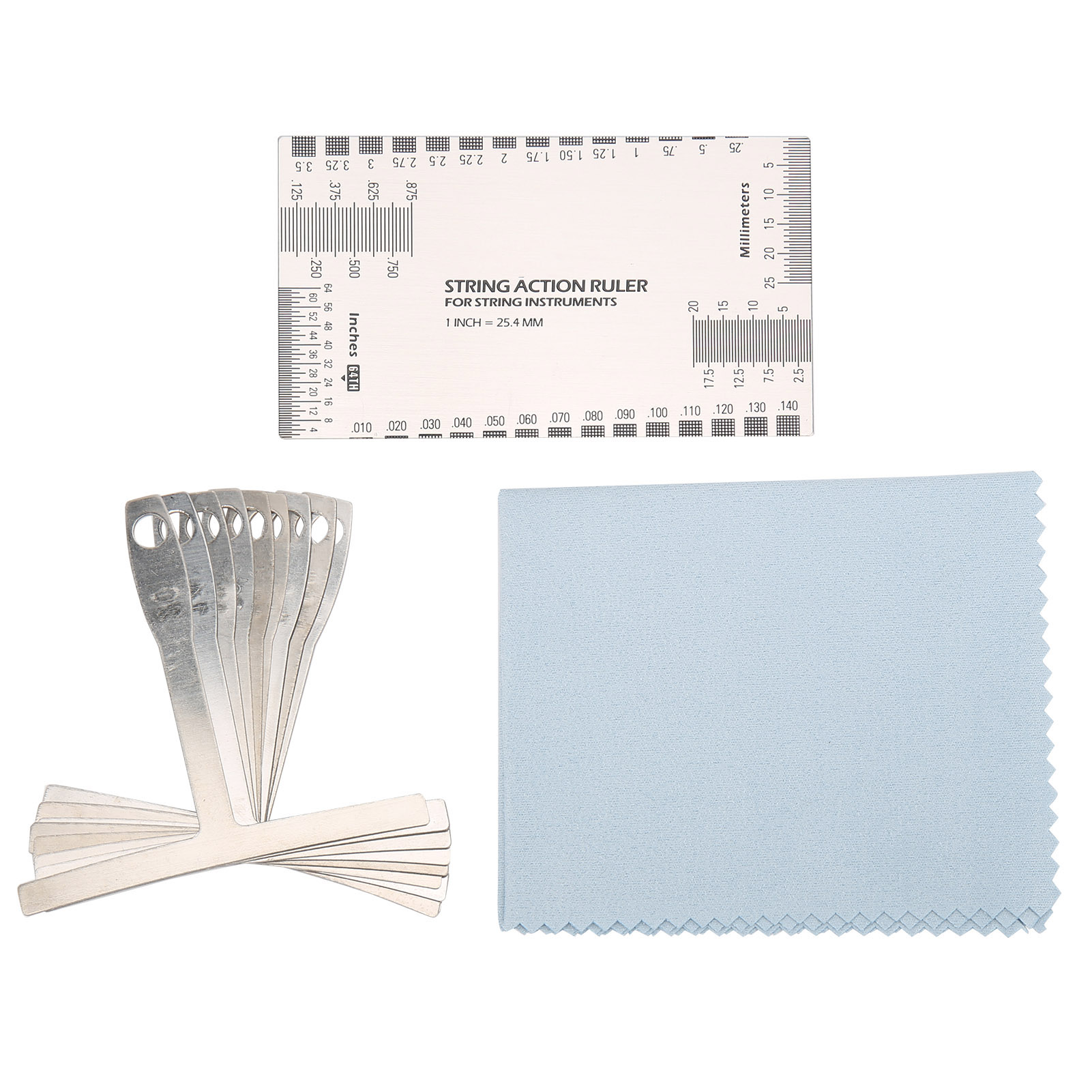 Messlehren-set Für Gitarre Und Bass – Stimmlineal, Radius-schablone, Saitenhöhen- Und Tonhöhenmesswerkzeug (2er-set)