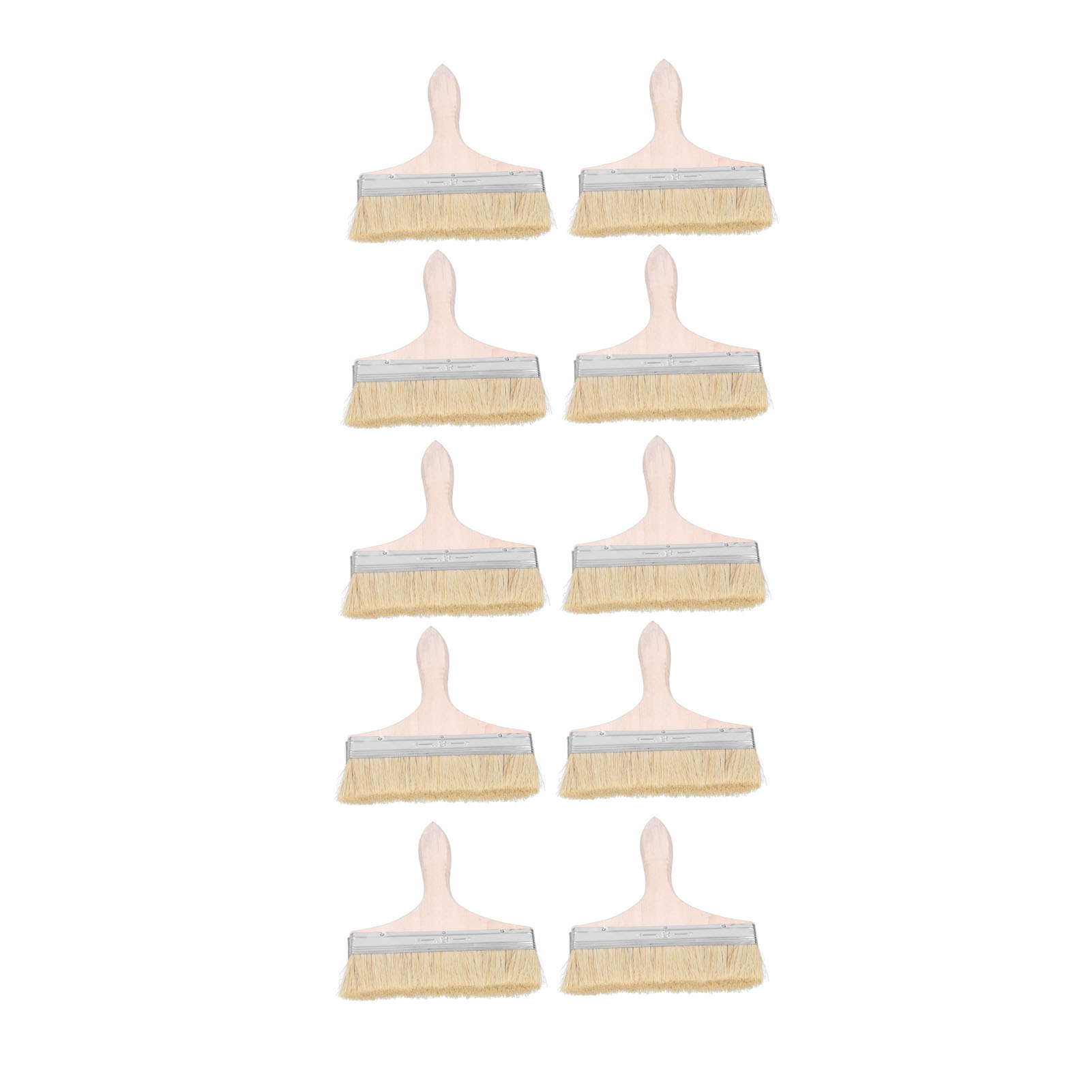 Set Mit 10 Kunstwollpinseln, 16,5 Cm, Ergonomischer Holzgriff, Vielseitige Reinigung Von Farbe Und Flecken
