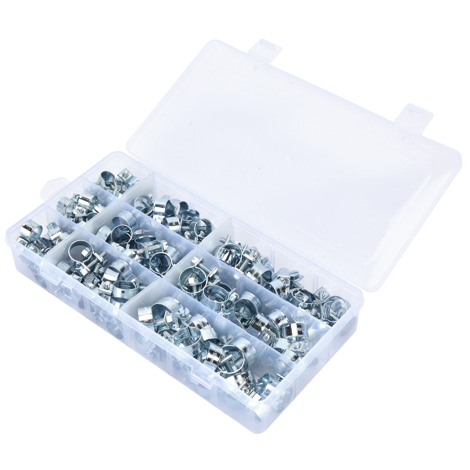 Mini-schlauchschellen 8–18 Mm, 135 Stück Aus Kohlenstoffstahl, Sortimentsset Für Wasserleitungen Und Zubehör