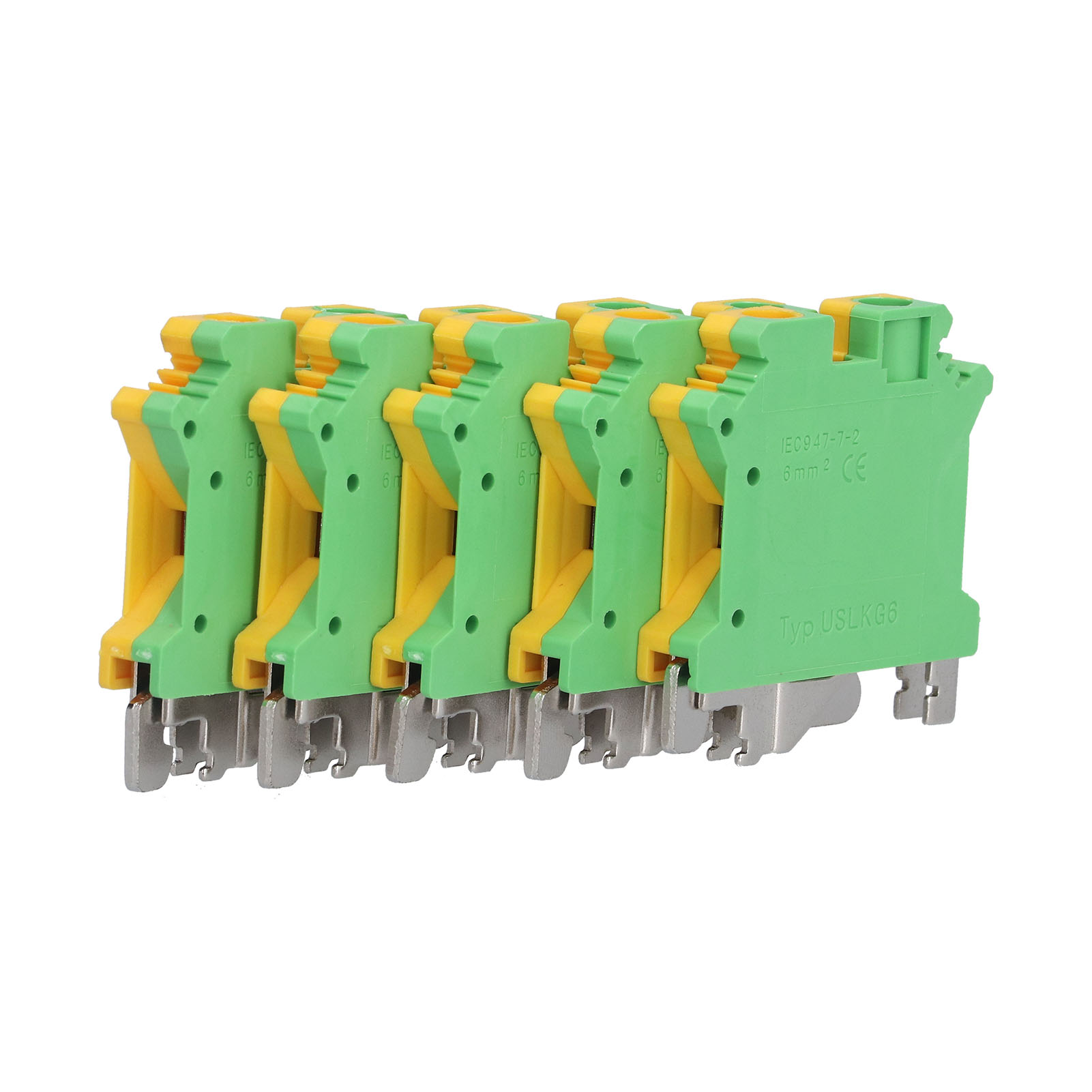 Packung Mit 50 Din-schienen-erdungsklemmen Uslkg-6, Elektrischer Anschluss, 6 Mm² Erdungsverbinder