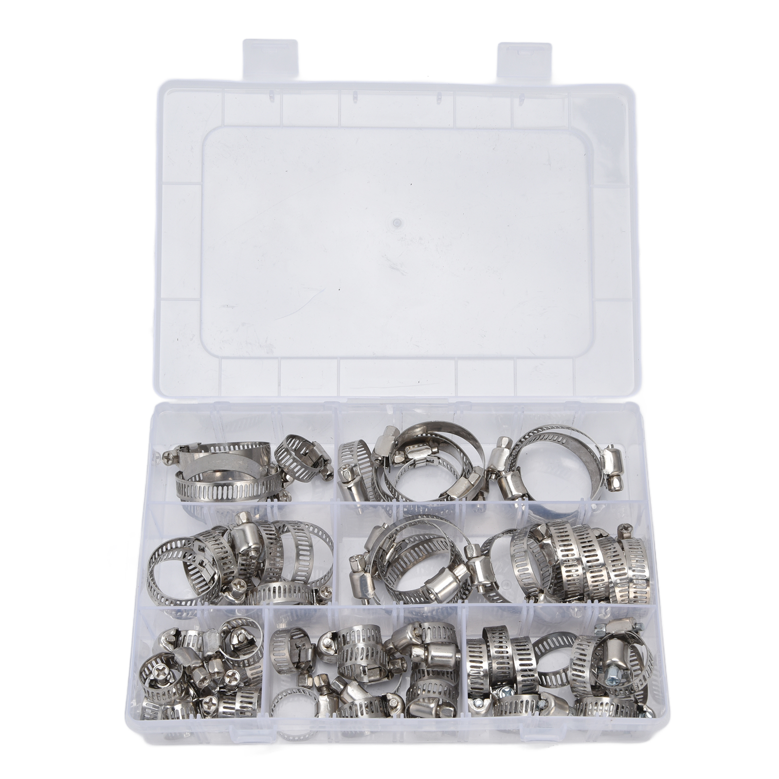 60-teiliges Set Edelstahl-schlauchschellen, Verstellbare Rohrschellen Nach Amerikanischem Standard, Industriepackung Fs090001