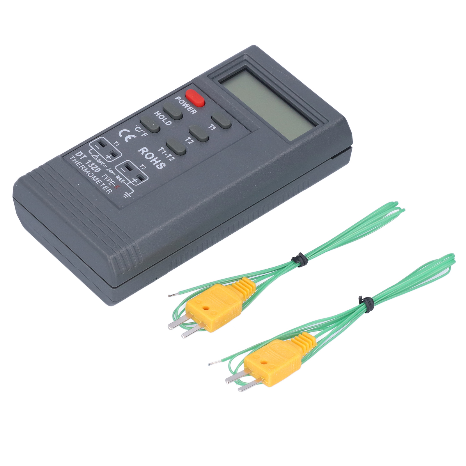 Digitales Thermometer Dt1320, Messbereich 200℃1370℃, Lcd-anzeige, Sonde K