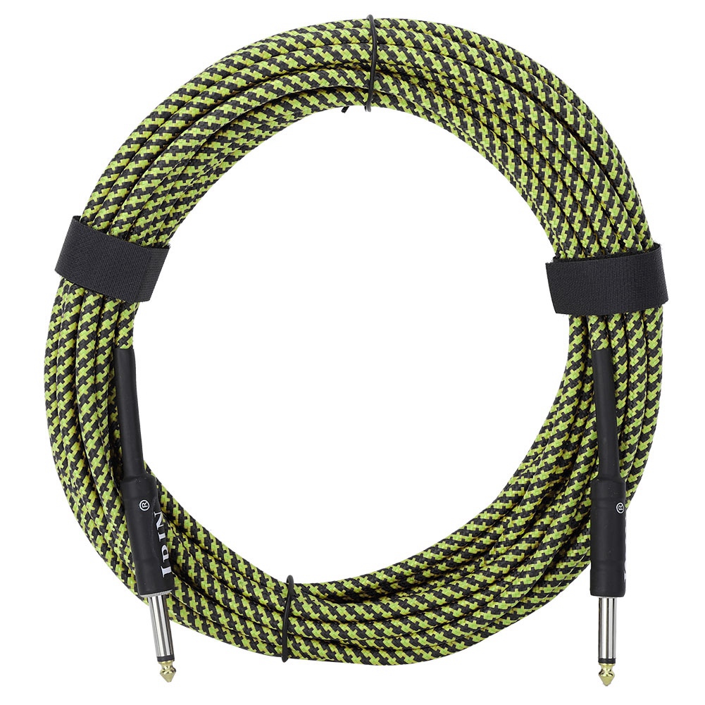 32 Fuß Langes Universal-audiokabel Für E-gitarre, Bass, Klavier – Schwarzes Und Grünes Instrumentenkabel