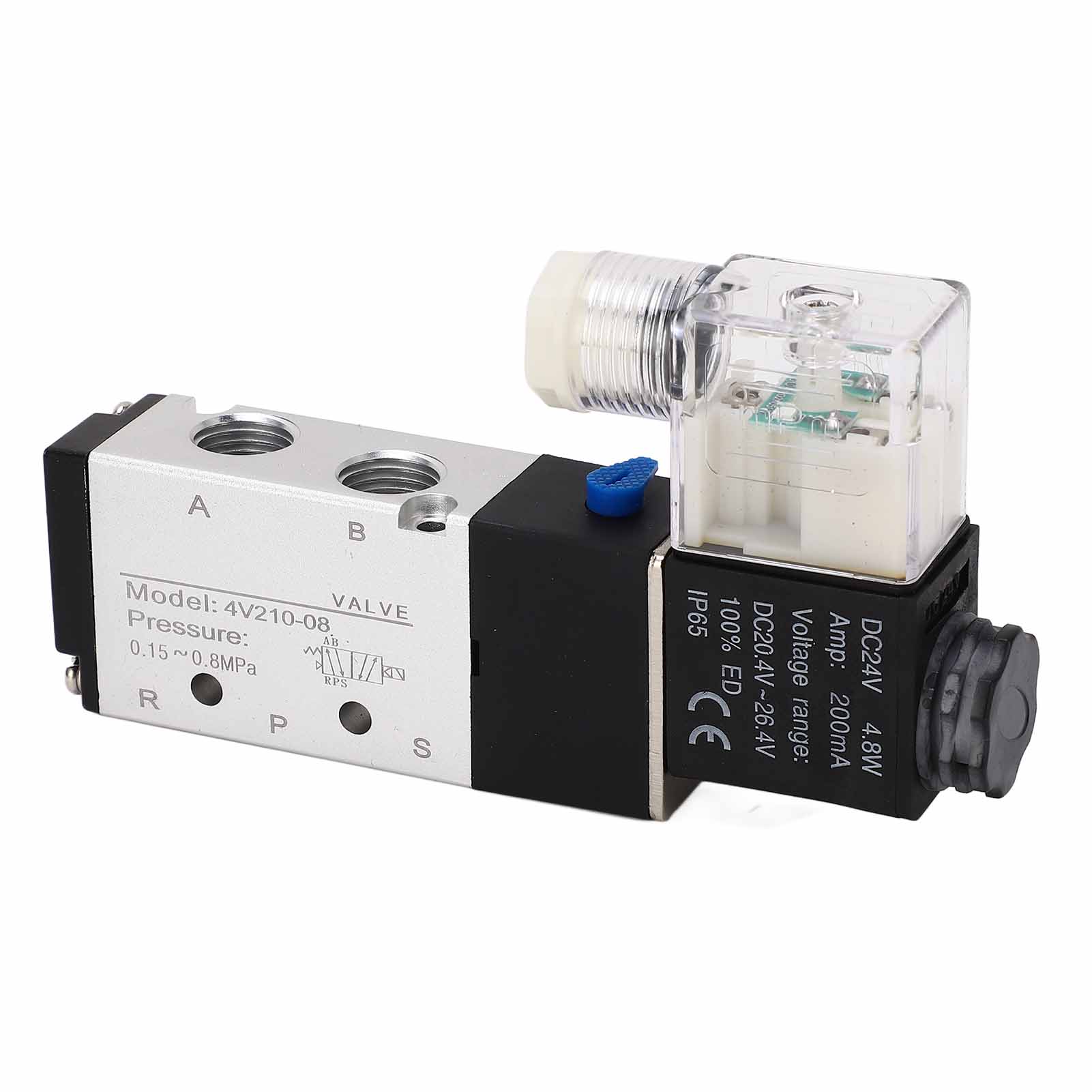4v210-08 24v Dc Magnetventil, 2 Positionen, 5-wege, Druckluftablass Für Automatisierte Werkstatt