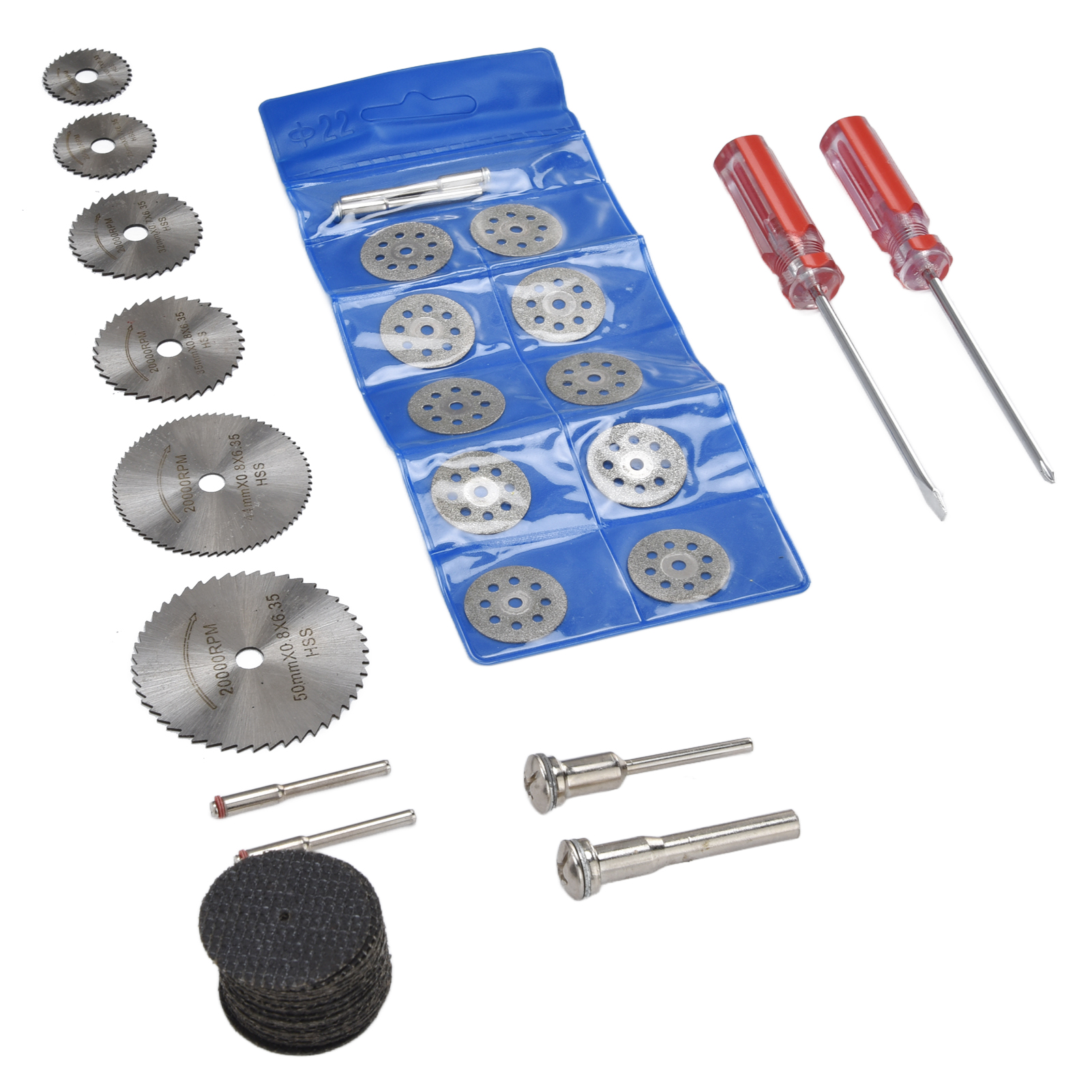 Set Mit 44 Diamanttrennscheiben, Kreissägeblättern Und Schleifscheiben Aus Kunstharz