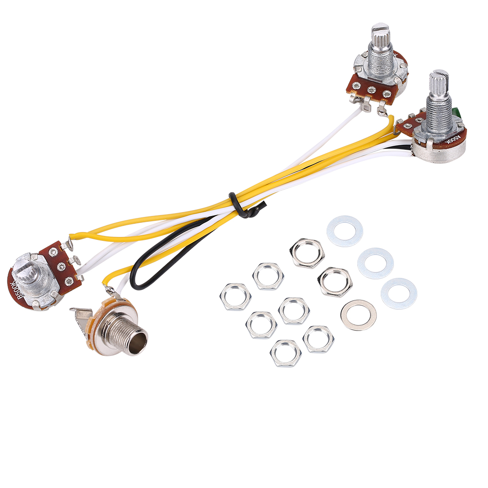 Verkabelung Für E-gitarre/e-bass: 2 Lautstärkeregler, 1 Klangregler, 1 Klinkenbuchse, 500-kω-potentiometer, 3-wege-wahlschalter