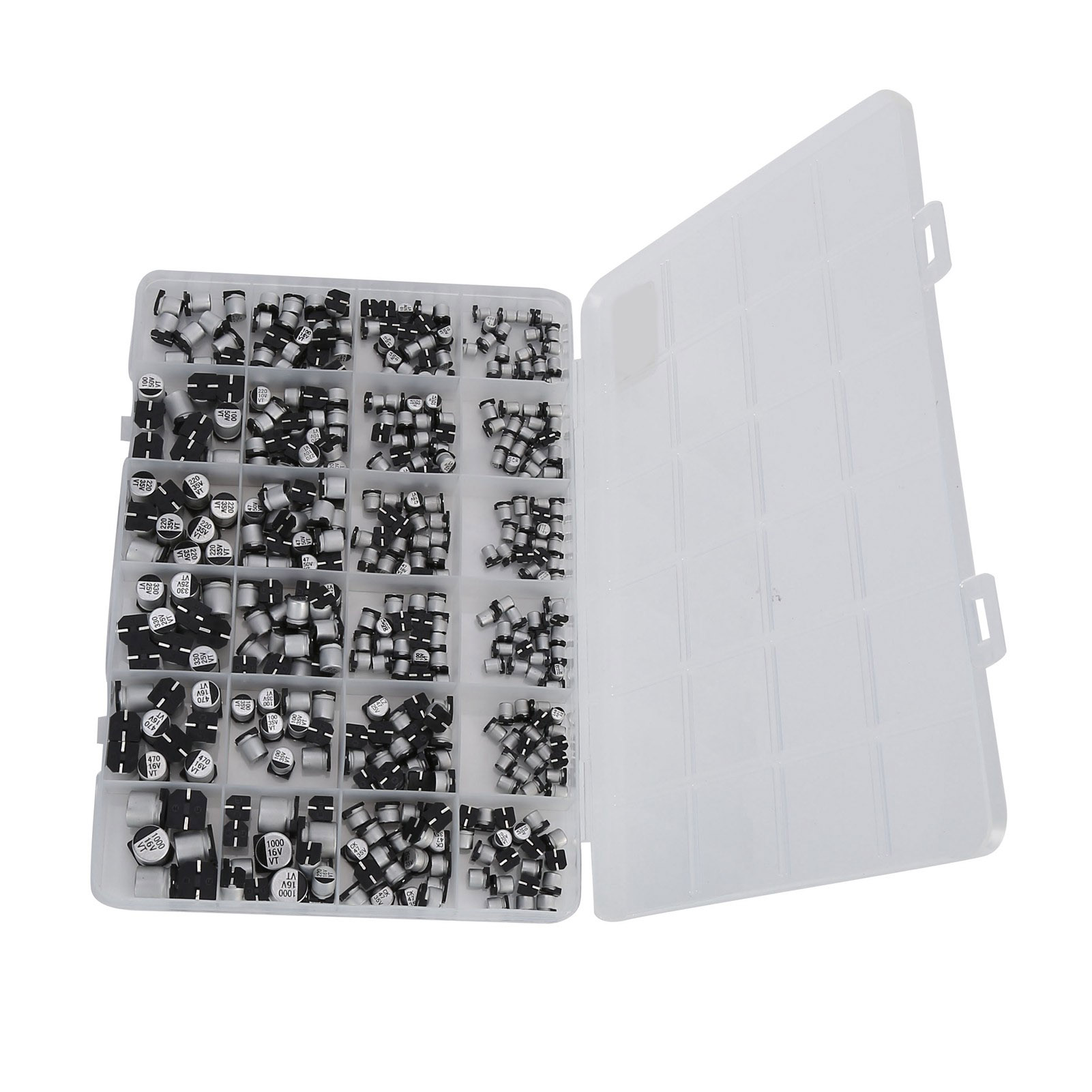 400-teiliges Set Mit Verschiedenen Smd-aluminium-elektrolytkondensatoren, 24 Werte, 1 Μf–1000 Μf, 6,3 V–50 V