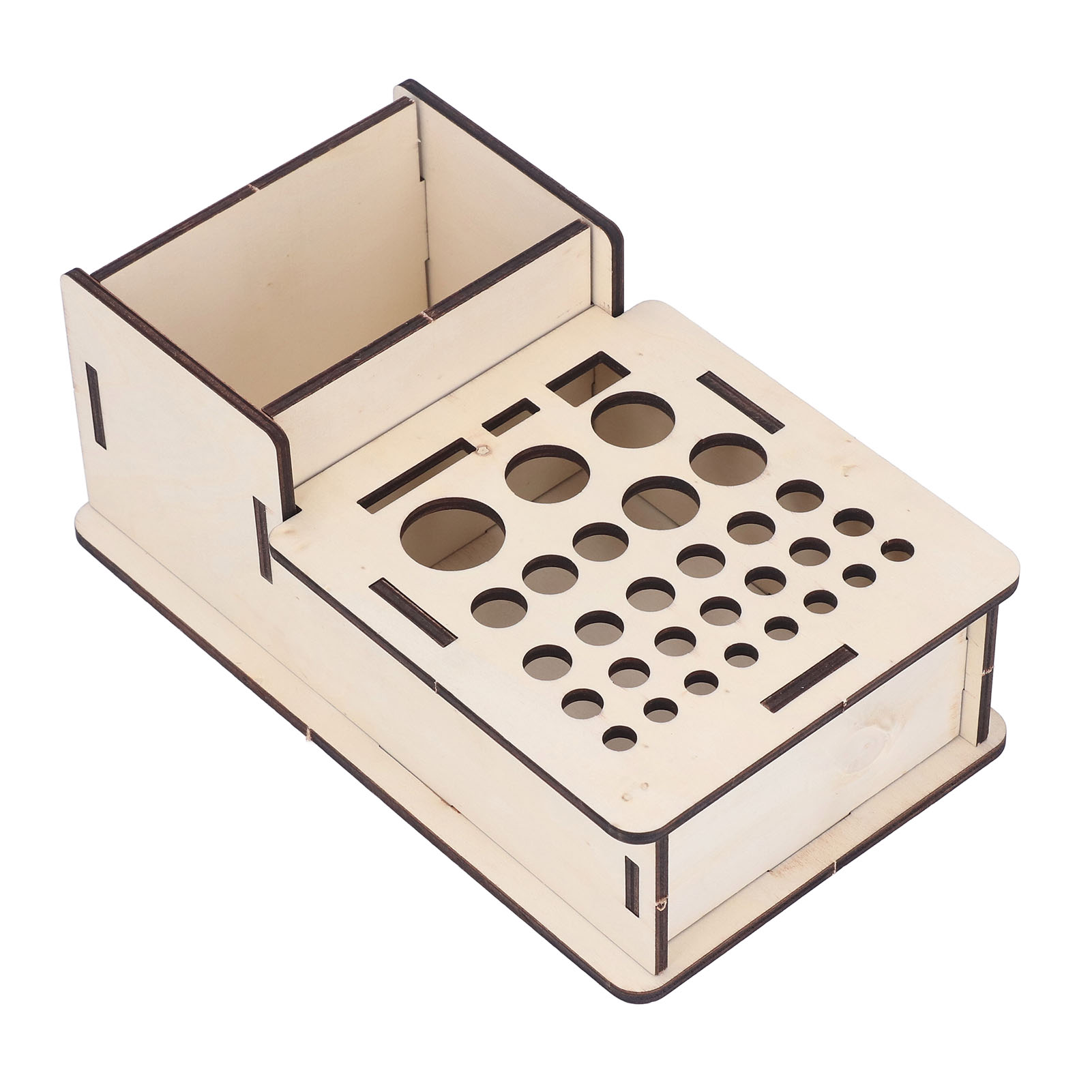 Werkzeugaufbewahrungsbox Aus Buchenholz Mit Ständer Und Ahlehalter, Organizer Für Schleifstäbe