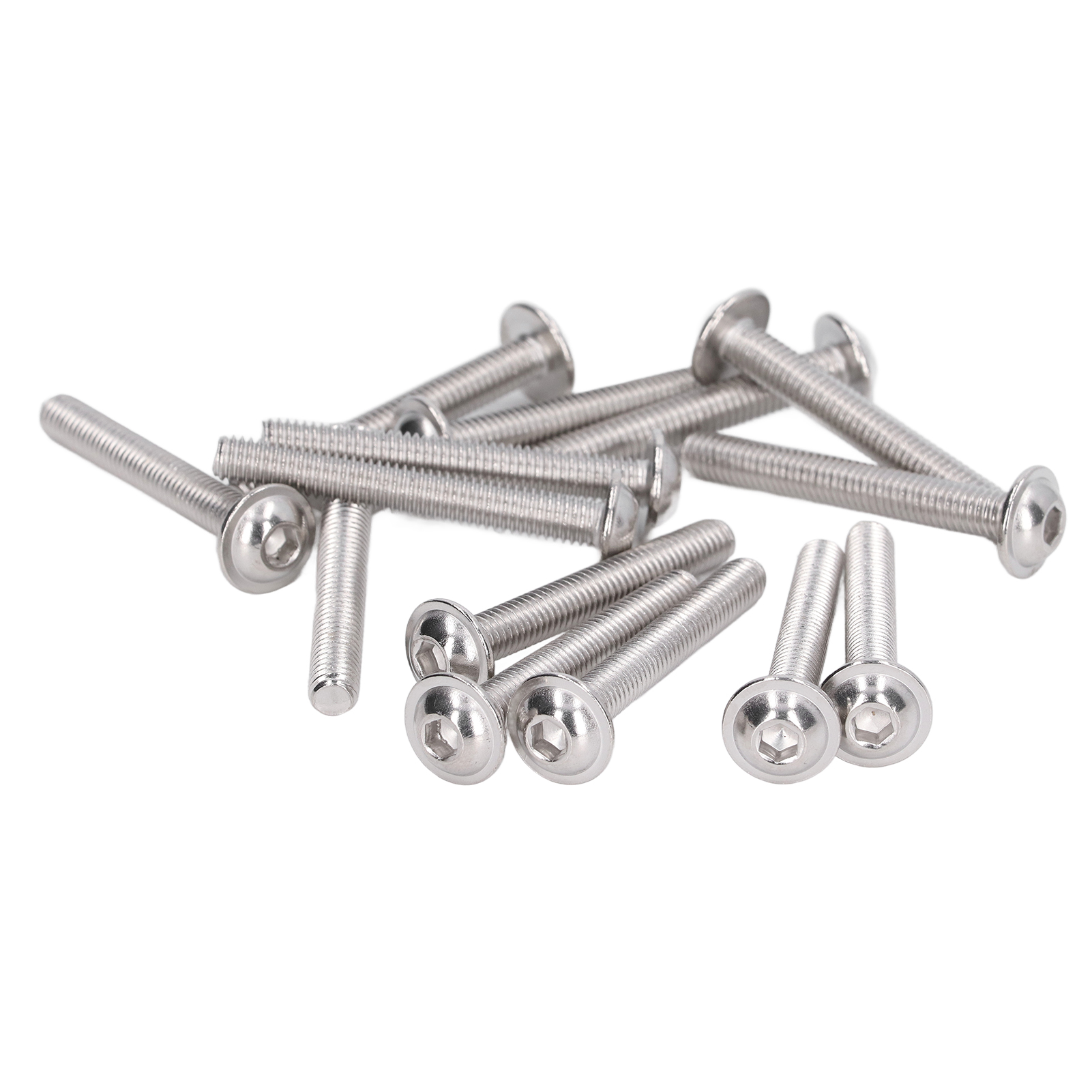Packung Mit 50 M6x40mm Linsenkopfschrauben, A2-70 Edelstahl, Innensechskantschrauben, Flanschschrauben