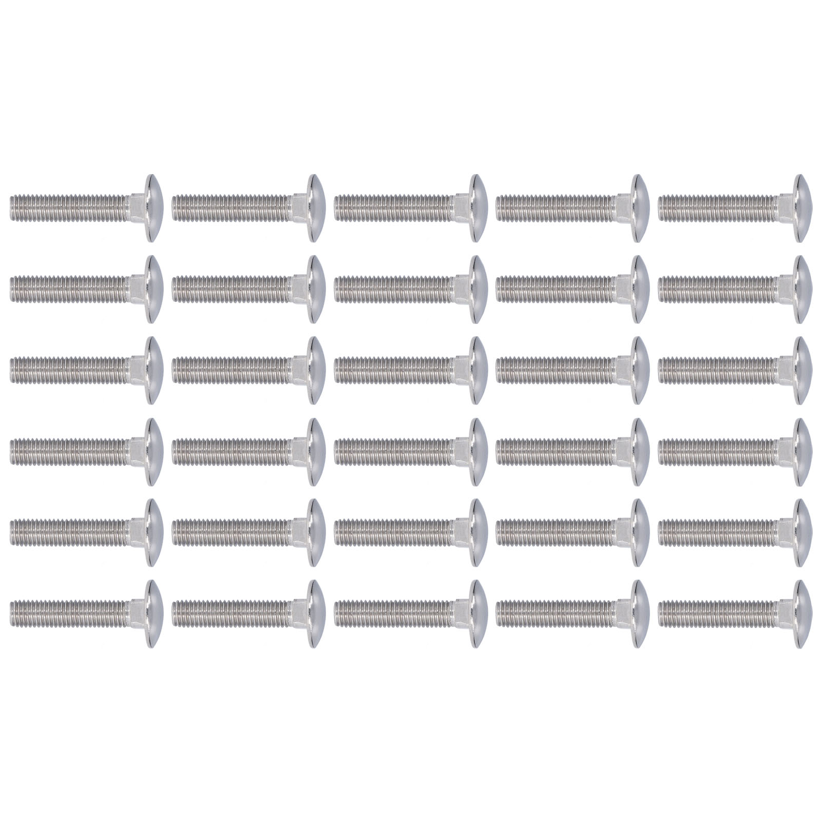 Packung Mit 30 M10x45 Linsenkopfschrauben, A2-70 Edelstahl, Vierkanthals, Für Maschinen Und Baugruppen.