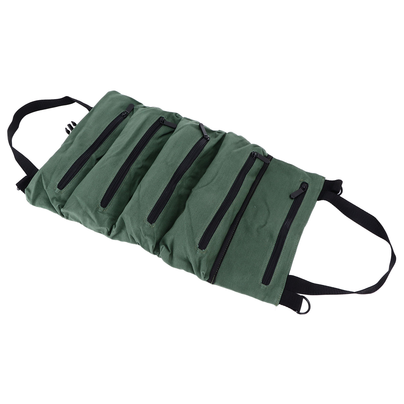 Rollbarer Werkzeugkoffer Aus Segeltuch Mit 5 Reißverschlusstaschen Und Einer Tragbaren, Wasserdichten Tasche Zur Aufbewahrung Von Zubehör.