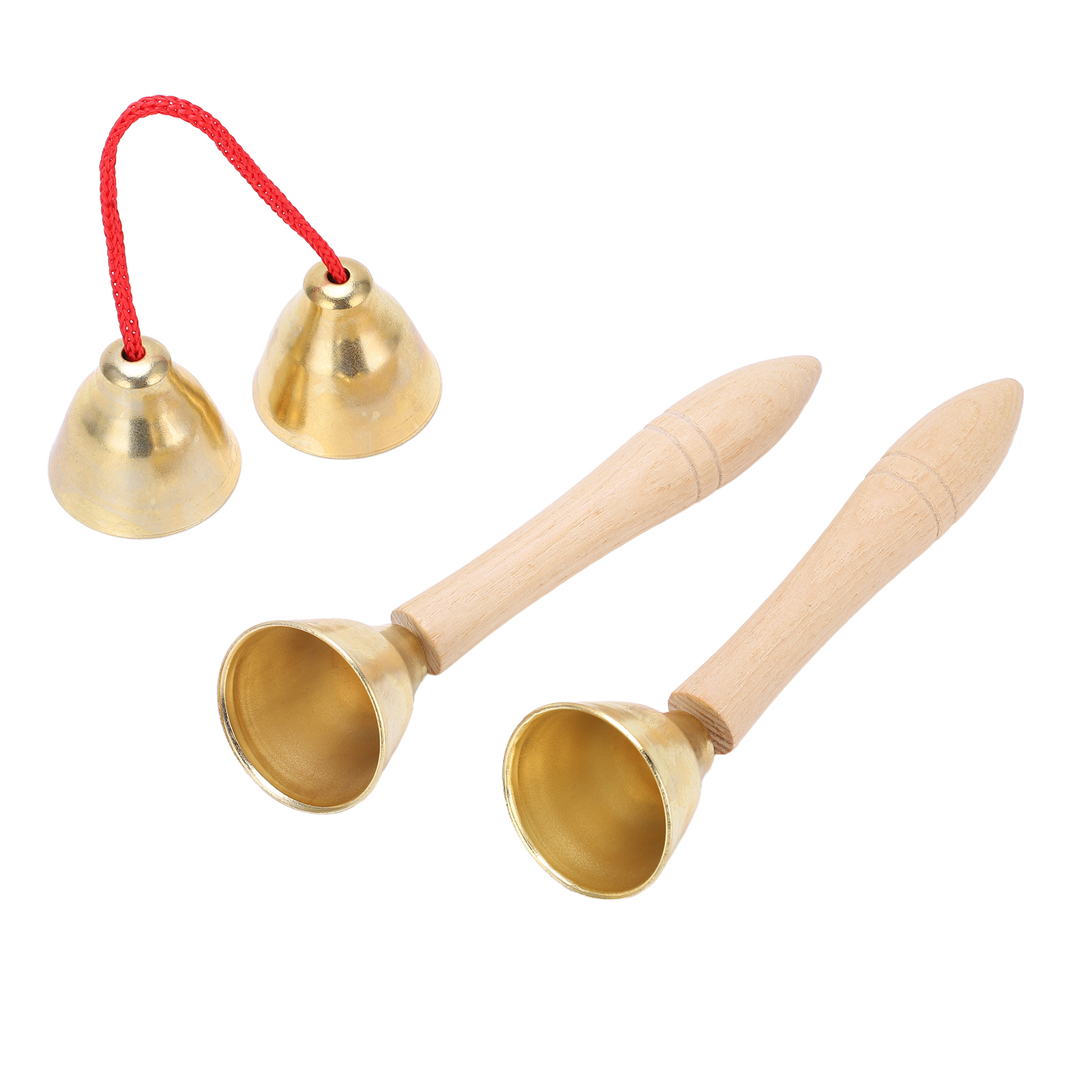 Vintage-tischglocke Aus Aluminium, Klarer Und Resonanter Klang, Ergonomischer Holzgriff, Handliche Tischglocke Für Das Abendessen