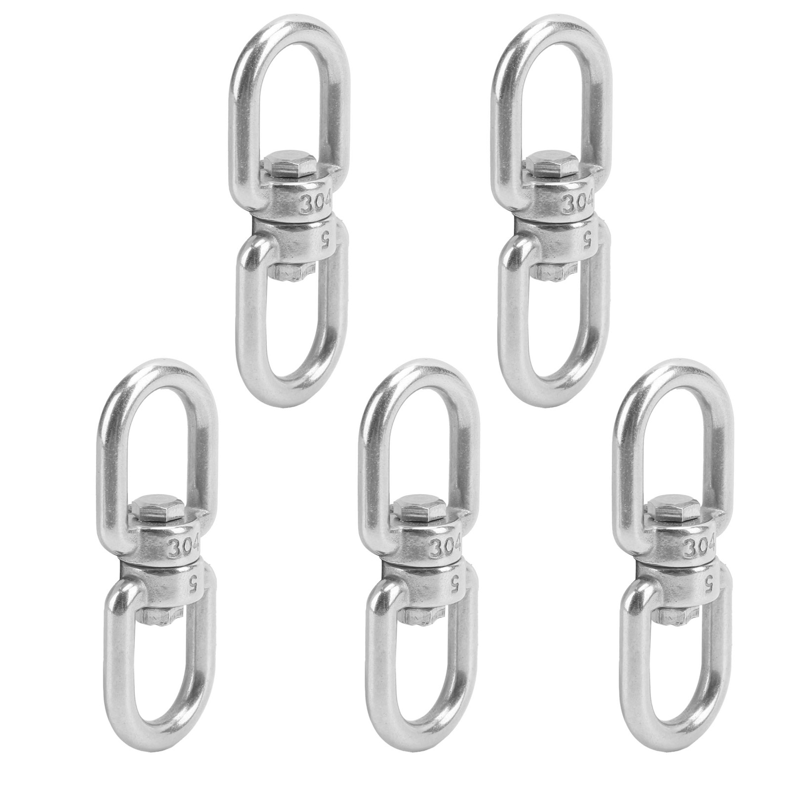 Satz Mit 5 M5-doppelgelenkhaken, Edelstahl 304, Ösenring, Schäkelverbinder