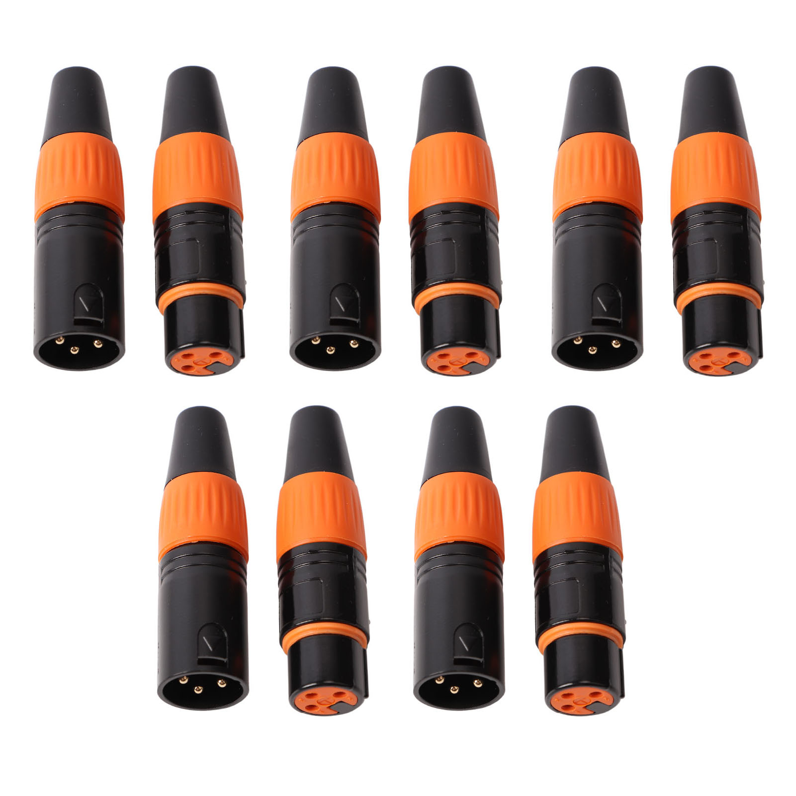 Packung Mit 10 Xlr 3-pin Stecker/buchse Adapter, Vergoldete Symmetrische Anschlüsse Für Lautsprecher, Verstärker Und Mikrofone