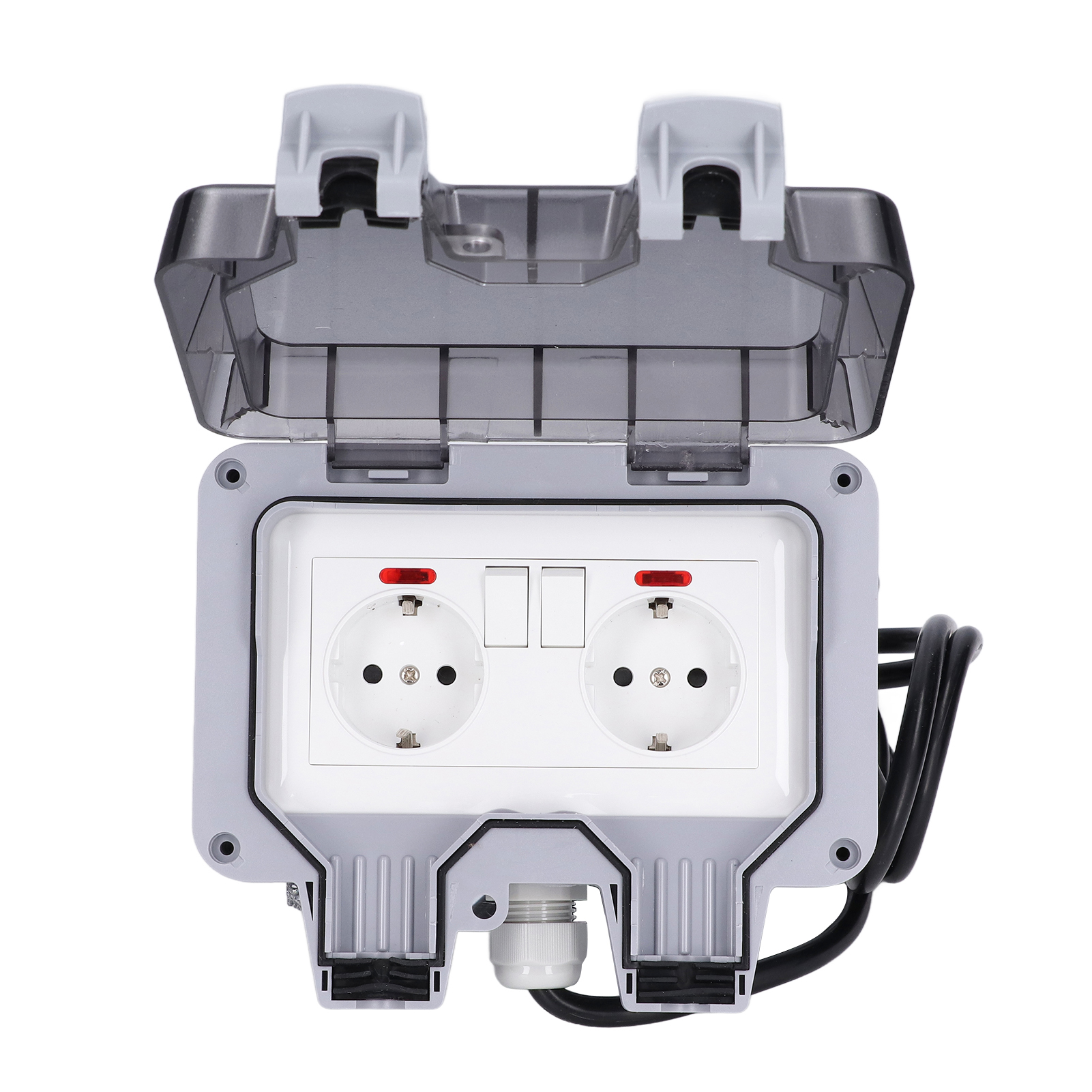 Doppelte Außensteckdose Ip66 Wasserdicht, Wandmontage, 250 V, 16 A, 2x Euro