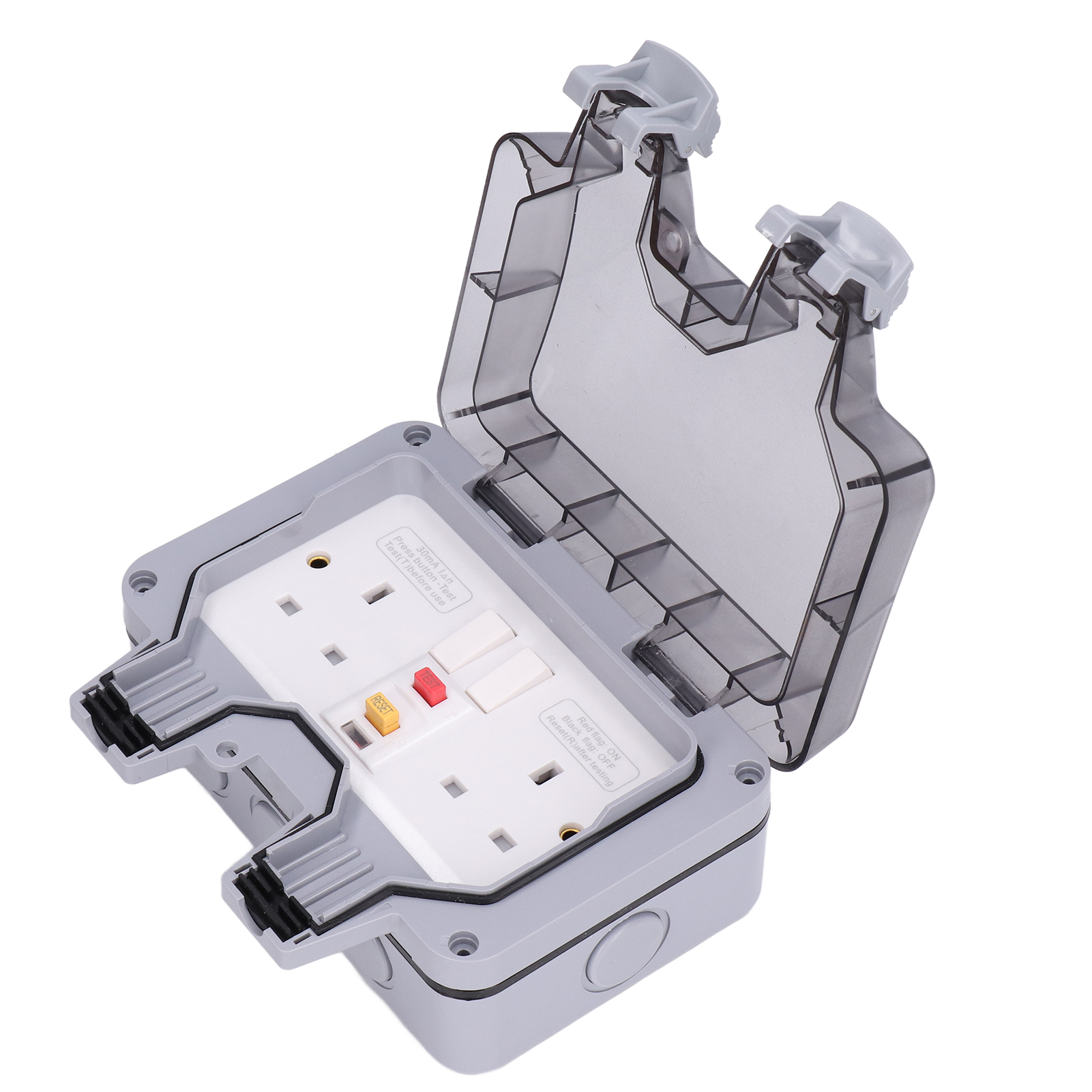 Ip66 Wasserdichte Wandsteckdose, 2 Module, 250 V (uk), Mit Wetterfestem Außengehäuse