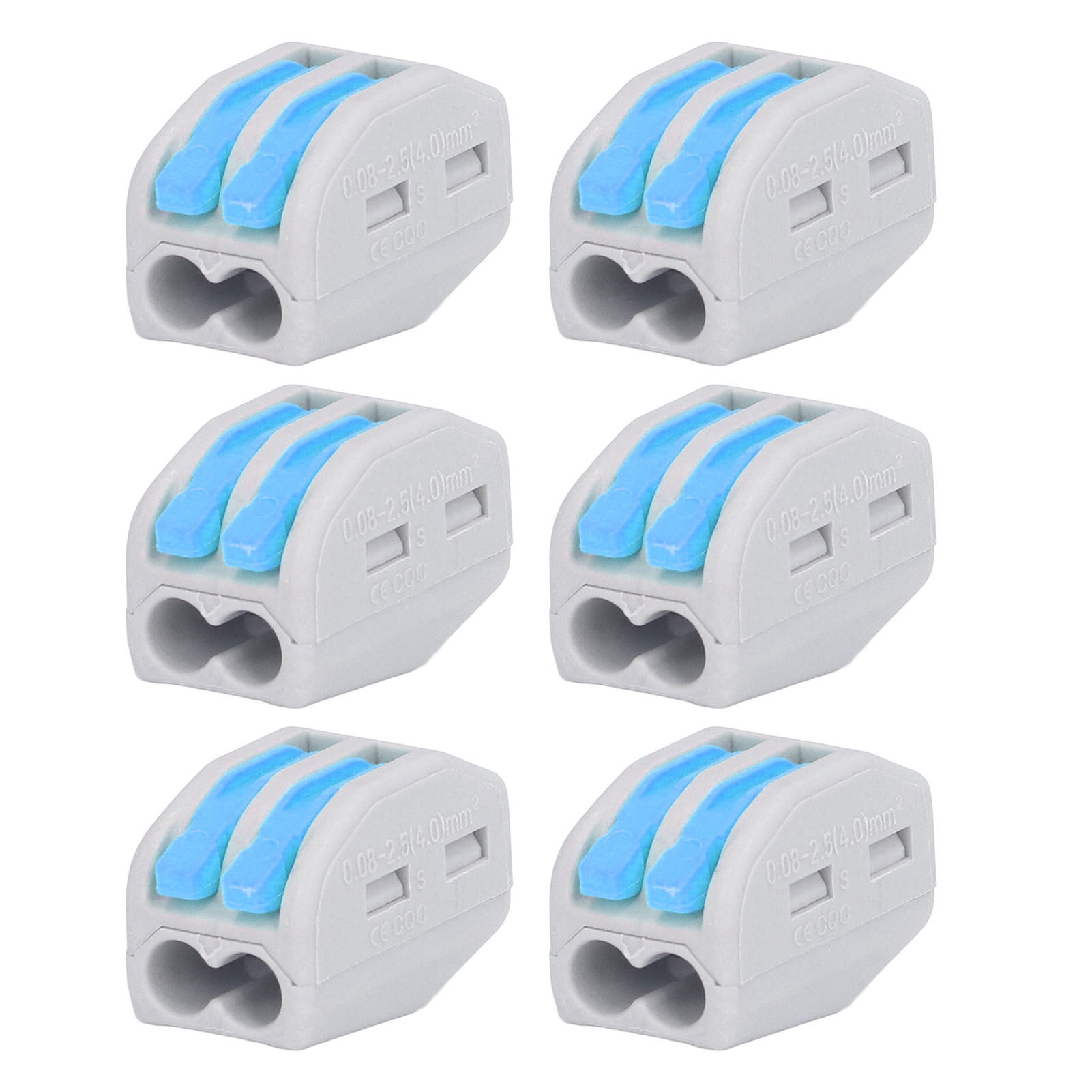 2-port-elektroverbinder, 50er-packung, Schnellanschlusshebel, Blauer Verdrahtungssatz