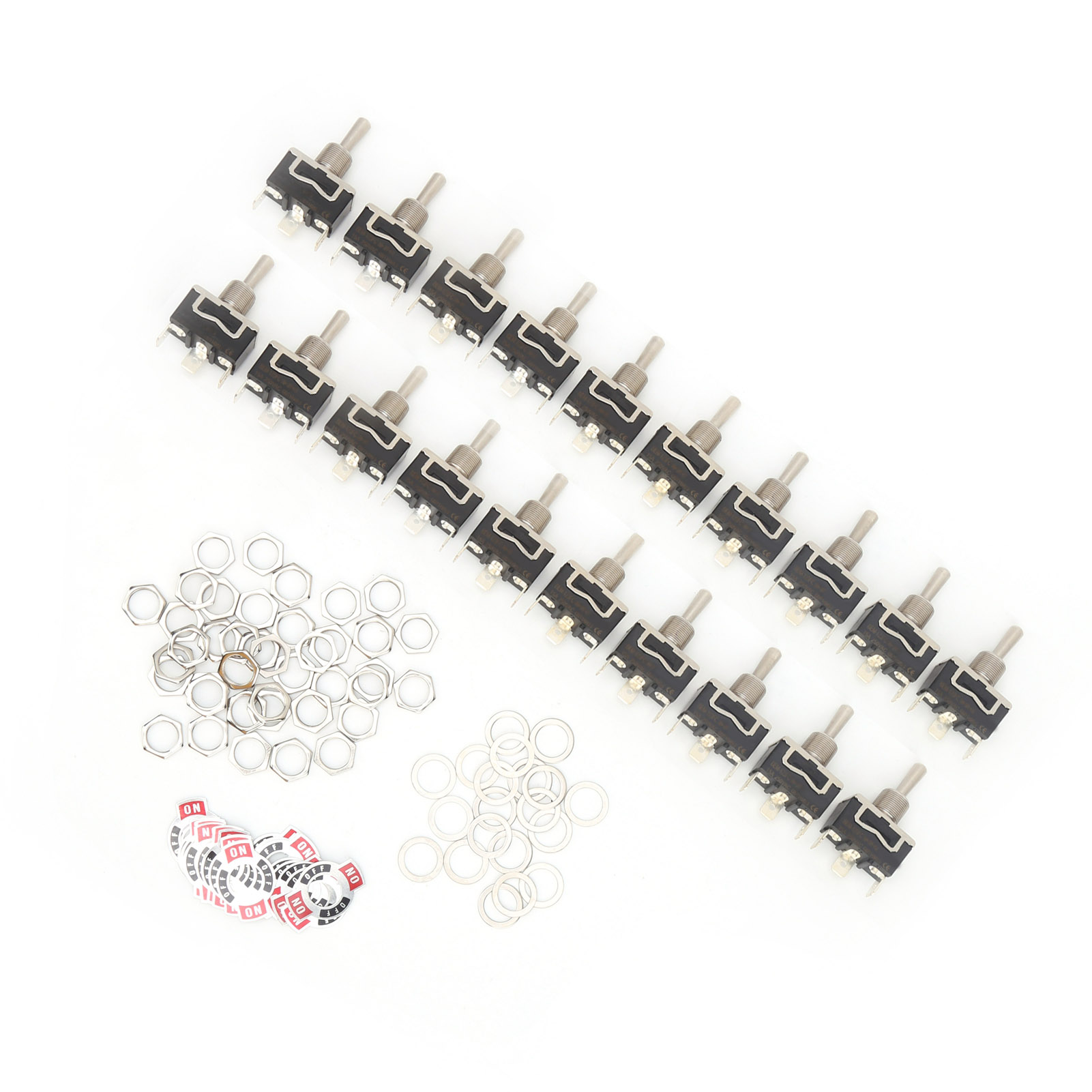 20-teiliger 3-positionen-led-wippschalter, 3-poliger Ein/aus/ein-taster, 15 A, 250 V Ac