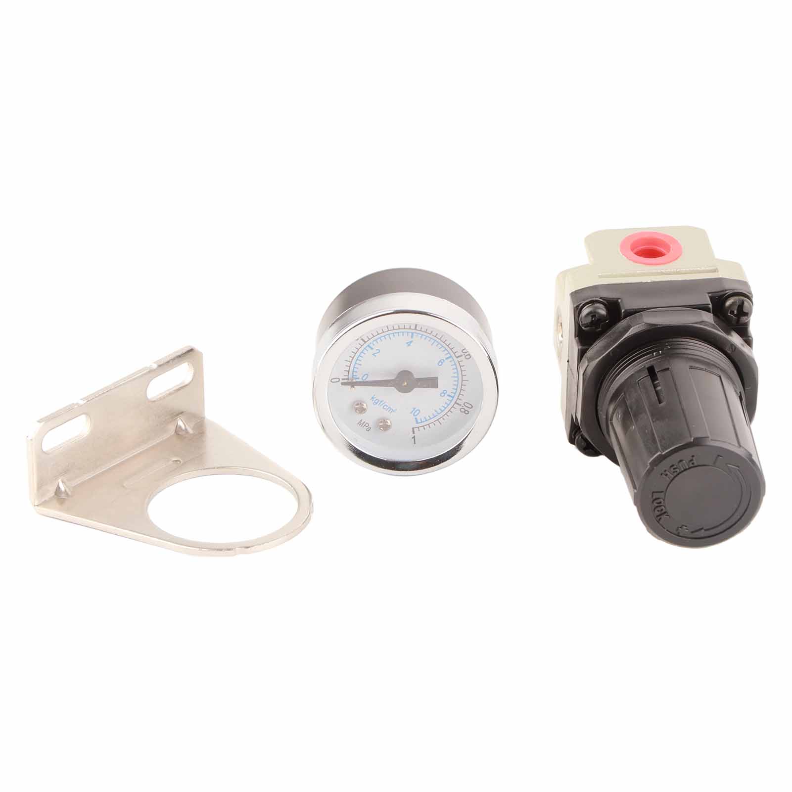 Luftdruckregler Mit Manometer, 0,05–0,8 Mpa Überdruckventil, Gehäuse Aus Aluminiumlegierung, 1/4-zoll-anschluss