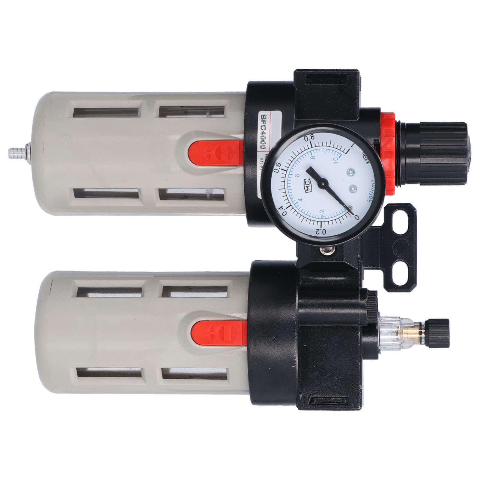 Bfc4000 Druckregler Aus Aluminiumlegierung Mit Luftfilter Und Integriertem Manometer Für Hydraulik- Und Pneumatiksysteme
