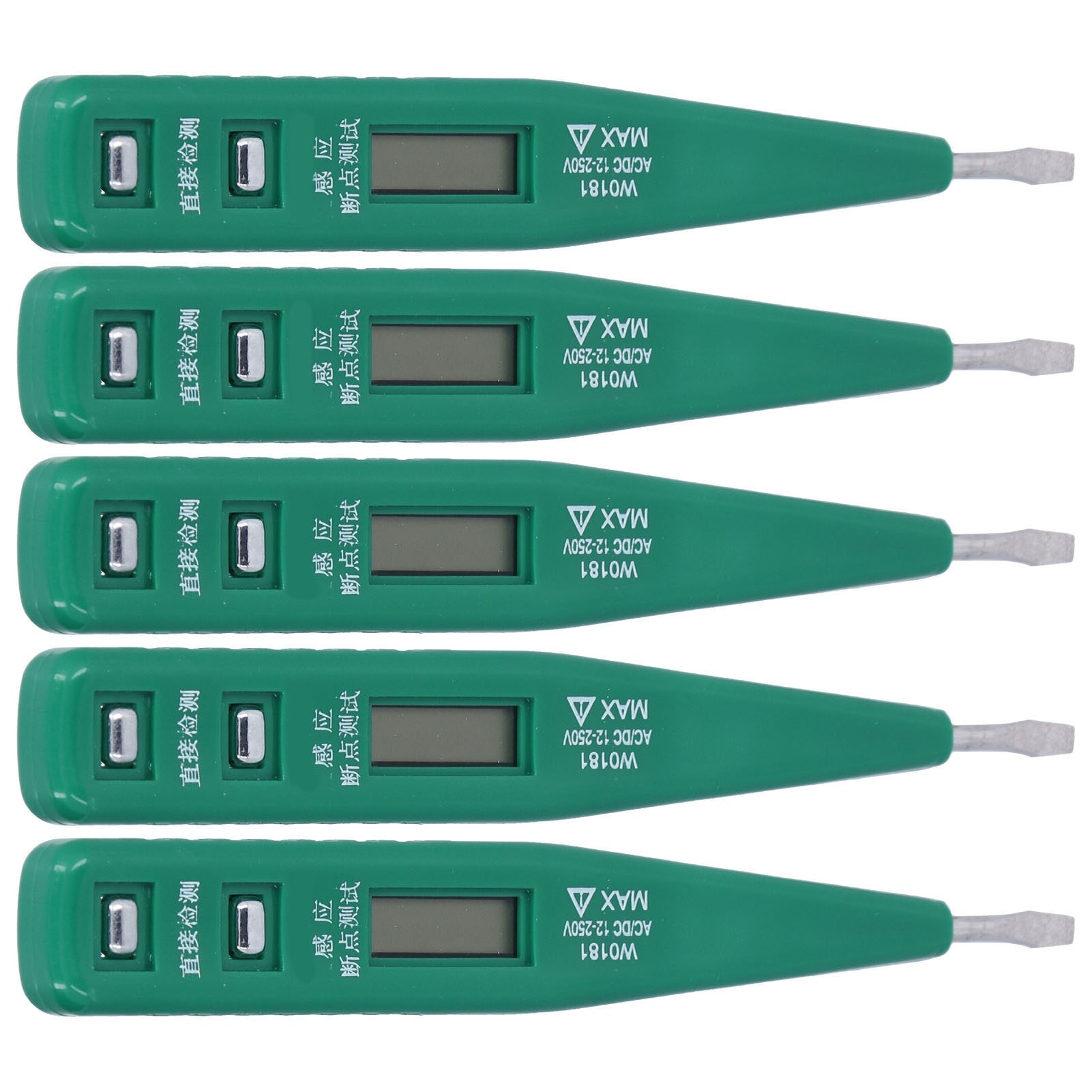5-teiliges Berührungsloses Spannungsprüfgerät, Energiesparender Multifunktions-gleich-/wechselstromdetektor, Sicherer 12-250v-spannungsprüfer