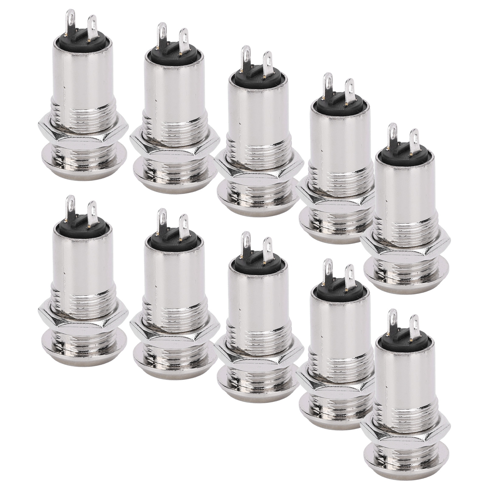 10 Stück Ein/aus-metallzylinderschloss, Edelstahl-netzteilschloss Mit Schlüsselmutter 12 Mm, Ac/dc 220 V (doppelzug)