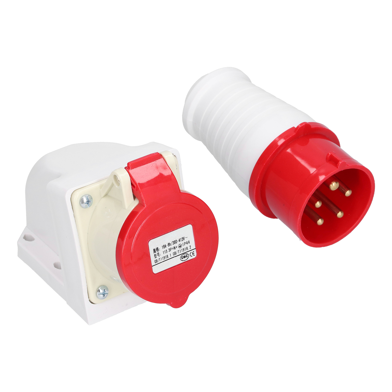 16a 2-teiliger Runder Industriestecker Aus Messing, Buchse/stecker Für Industrielle Und Landwirtschaftliche Anwendungen