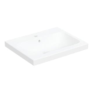 Geberit Aufsatzwaschtisch iCon Light 60x48cm, HL mit., m ÜL, weiß-alpin/matt