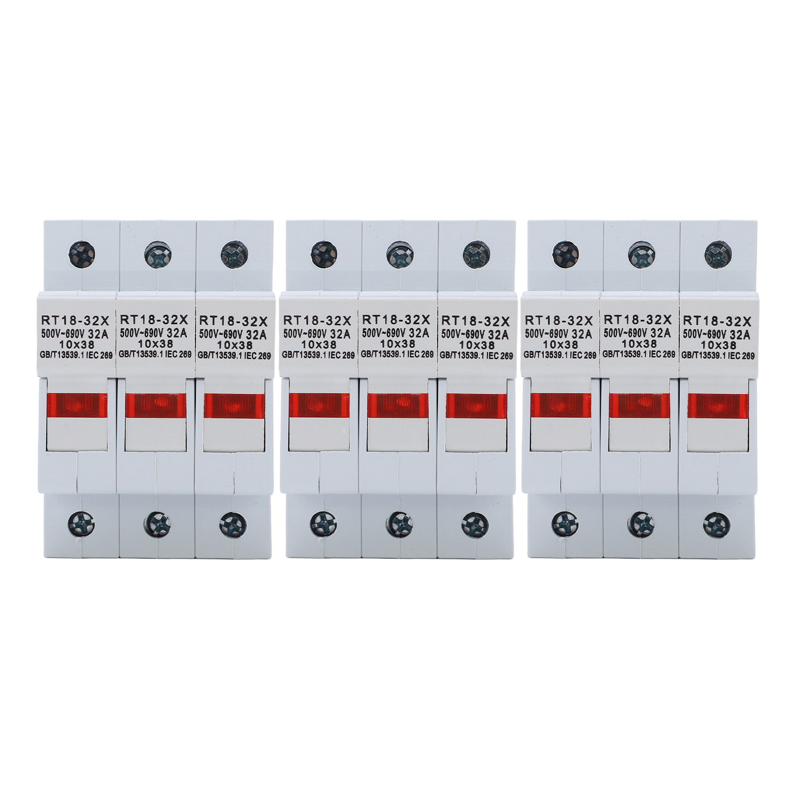 Miniatur-din-schienen-sicherungshalter Rt18-32x Mit Led-anzeige, 3-poliger Sockel, 32 A, 500–690 V, Elektrisches Zubehör