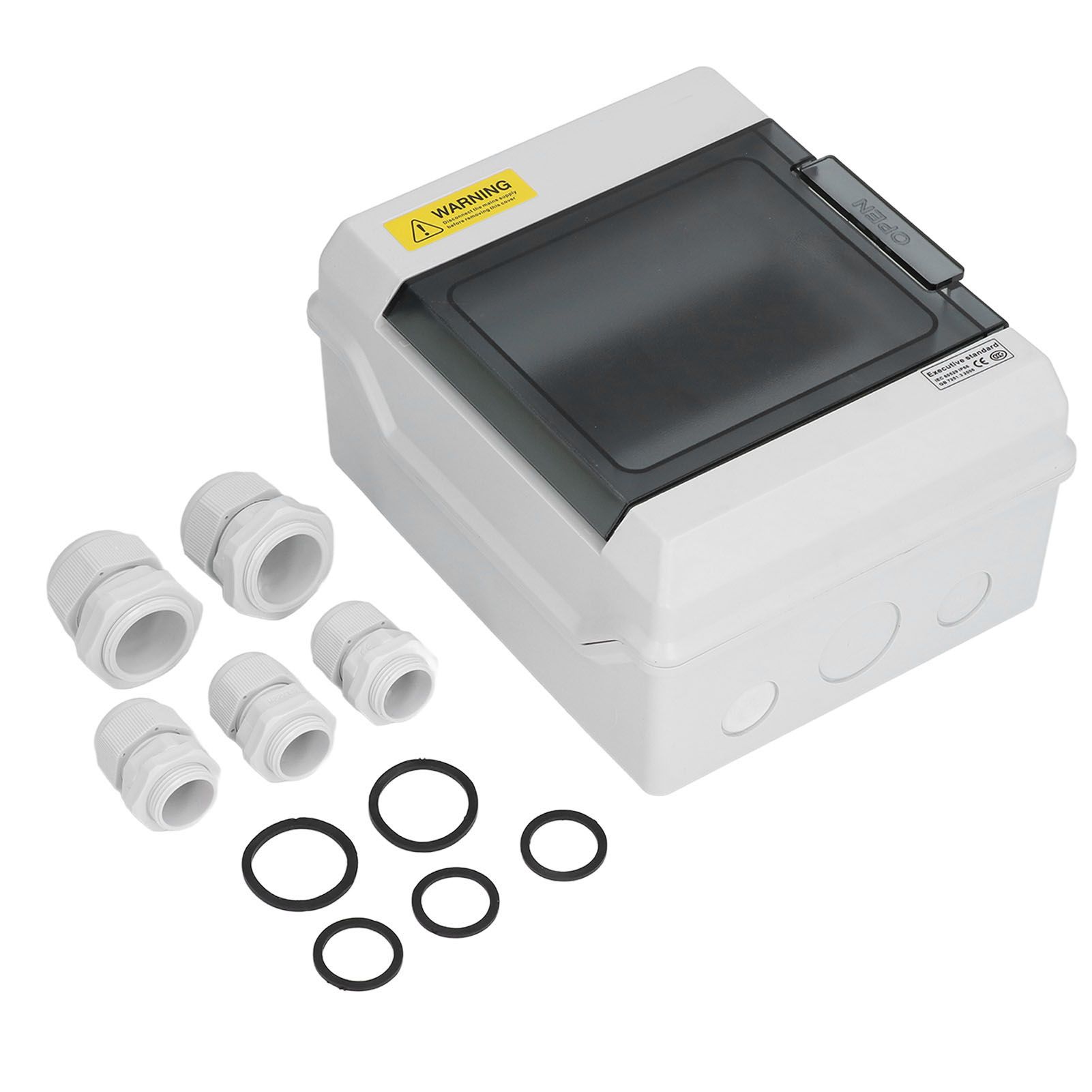 Ip66 Wasserdichter Verteilerkasten, 6 Module, Din-schienen-anschlusskasten Mit Transparenter Abdeckung