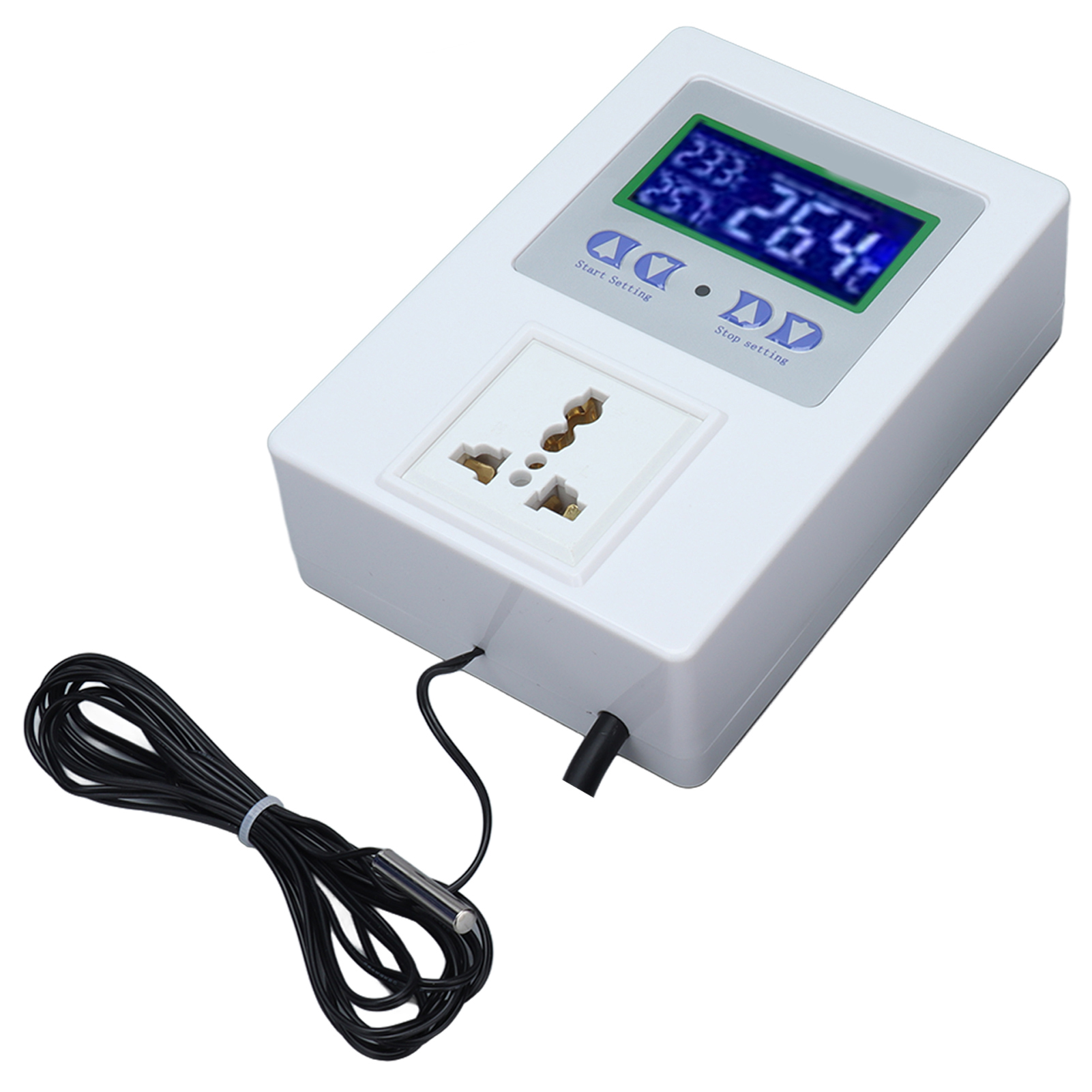 Digitales Led-thermostat Mit Sensor, Vorverdrahteter Temperaturregler, Eu-stecker Ac110-240v