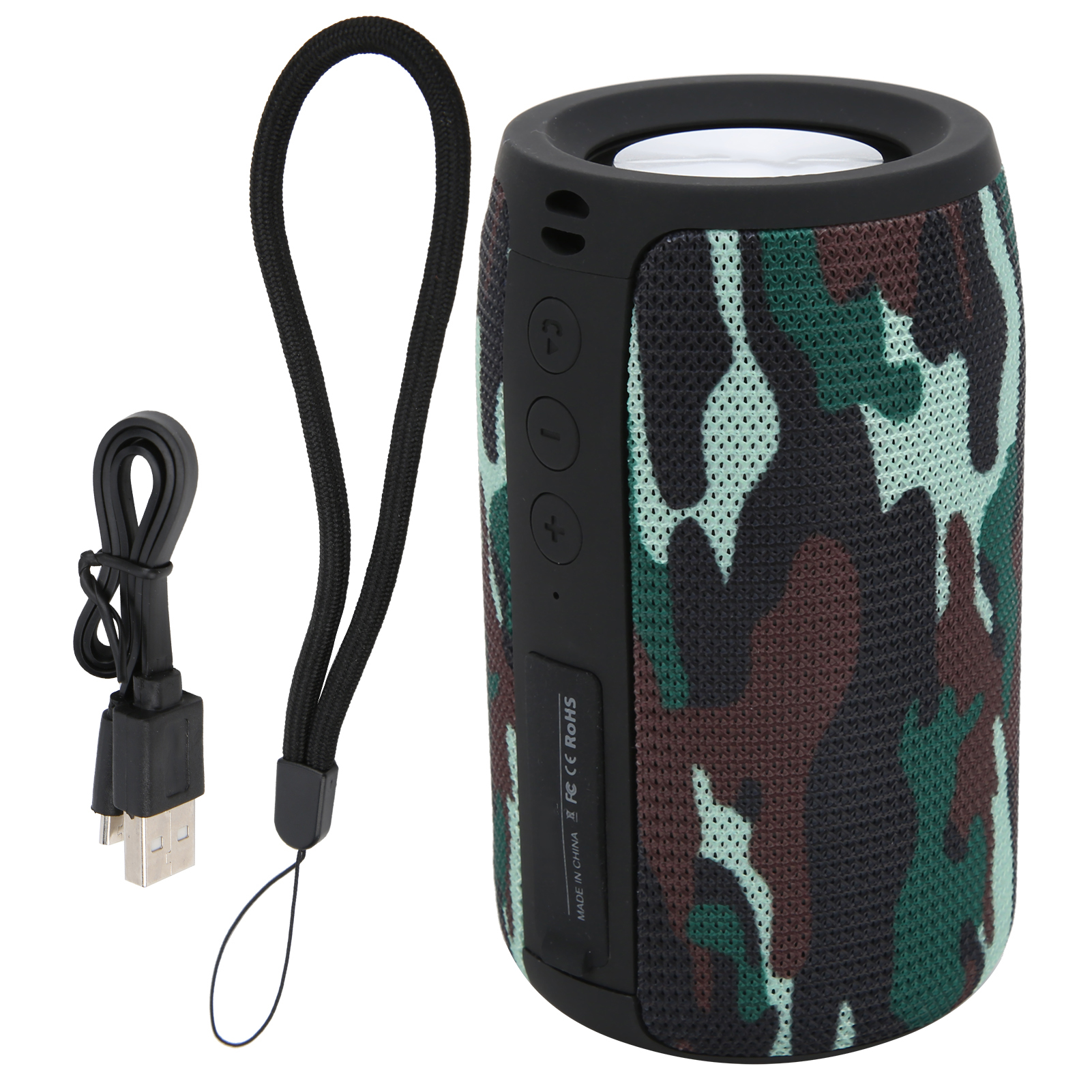 Tragbarer, Wasserdichter, Kabelloser Bluetooth-lautsprecher Mit 2 Stereolautsprechern Und Getarntem Usb-kabel