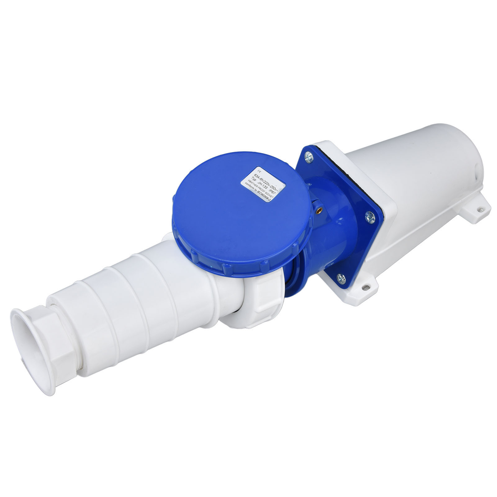 Industrieller 3-poliger Drehstrom-ip67-luftfahrtstecker 220–250 V 63 A 2p+e Wasserdicht