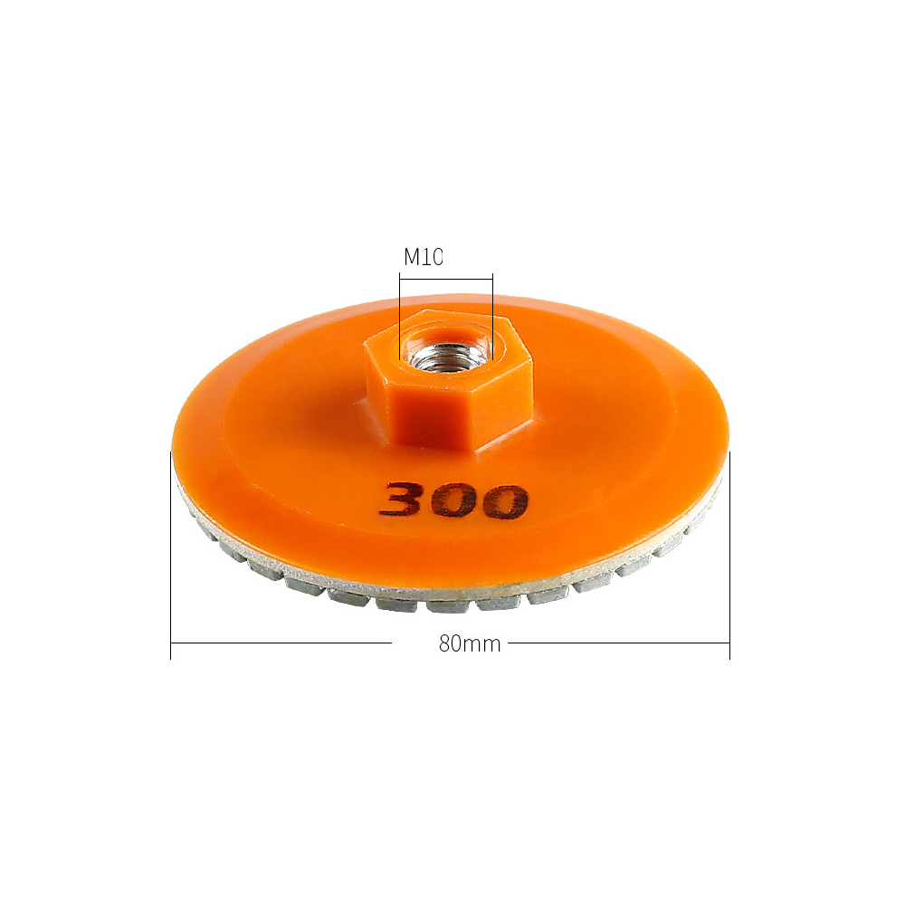 Set Mit 4 Diamantpolierscheiben (76 Mm Durchmesser), Schleifscheibe Mit Integriertem M10-sockel Für Marmor, Beton, Stein, Granit, Winkelschleifer, Nass- Und Trockenschleifen, Körnung 1000.