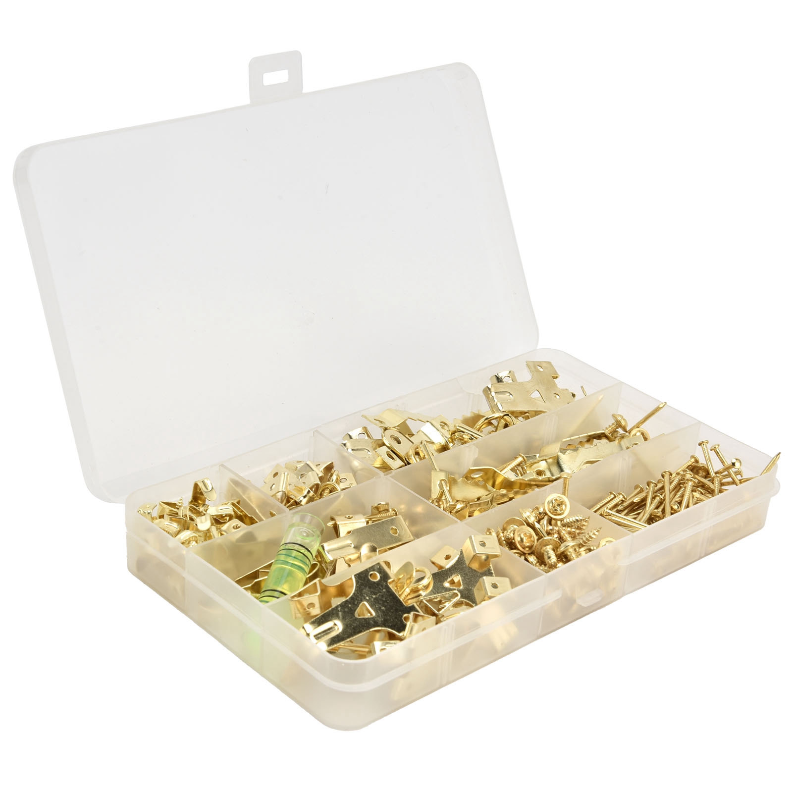 Set Mit 283 Bilderhaken, Silberne Schachtel, Europäischer Stil, Kombihaken Mit Wasserwaage, Für Wände, Rahmen, Uhren, Spiegel