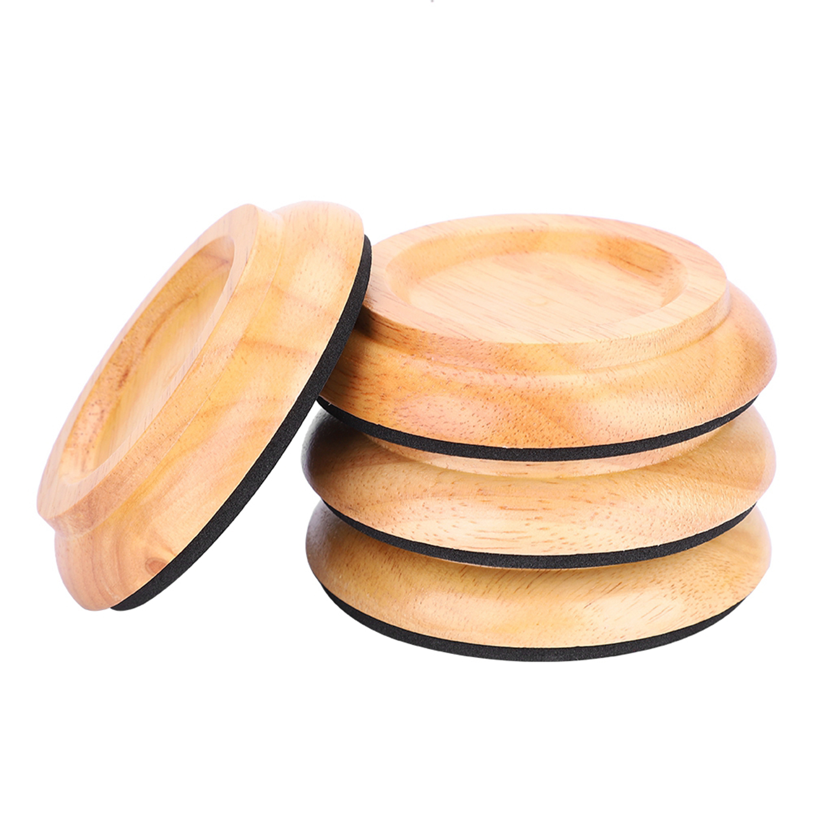 Set Mit 4 Runden Gleitern Aus Buchenholz Für Klavierfüße, Kappen Für Klavierrollen, Zubehör (holzfarbe)
