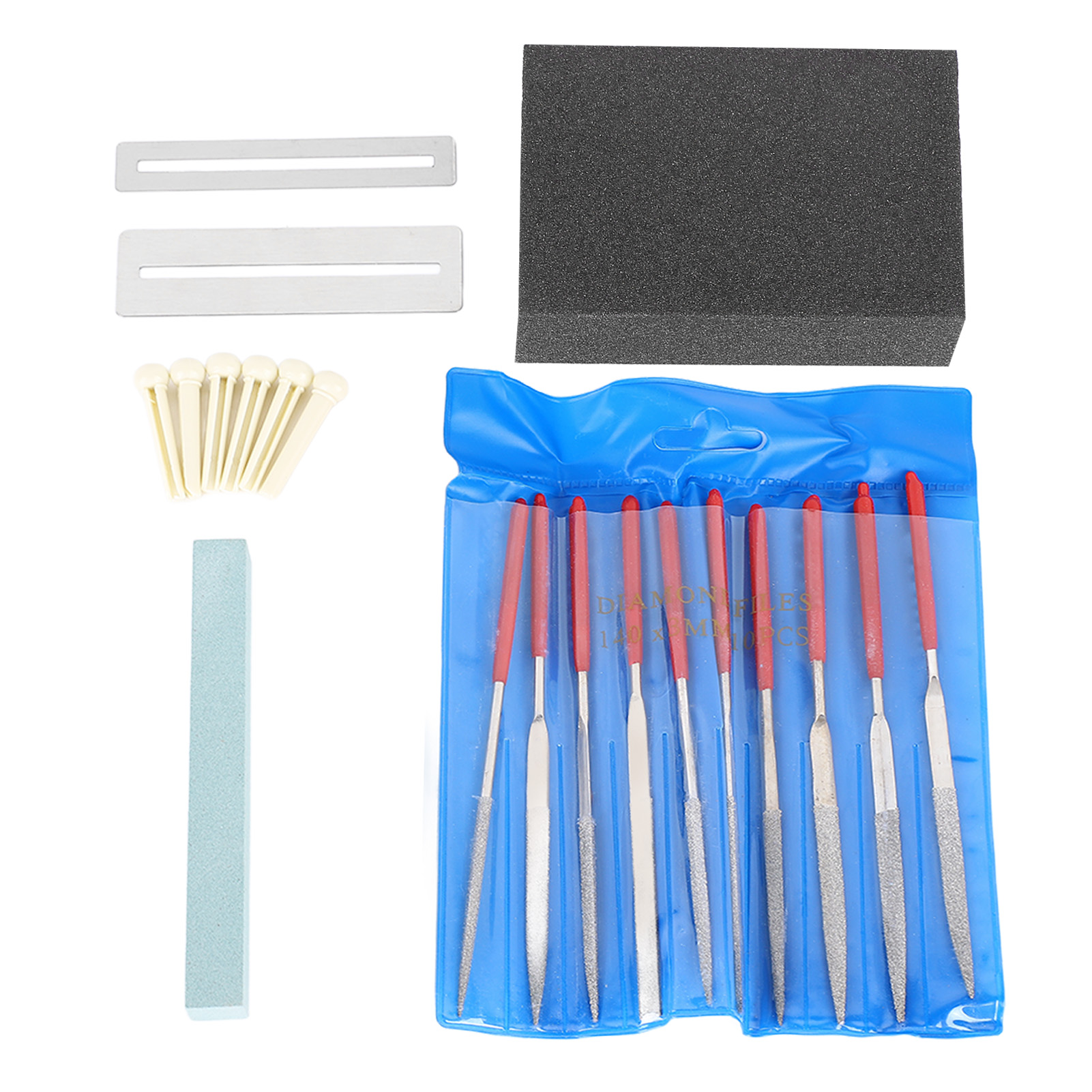 Diy-polierset Für Musikinstrumente Mit Schärffeile, Schleifstein, Schleifklotz, Wirbel Und Saite